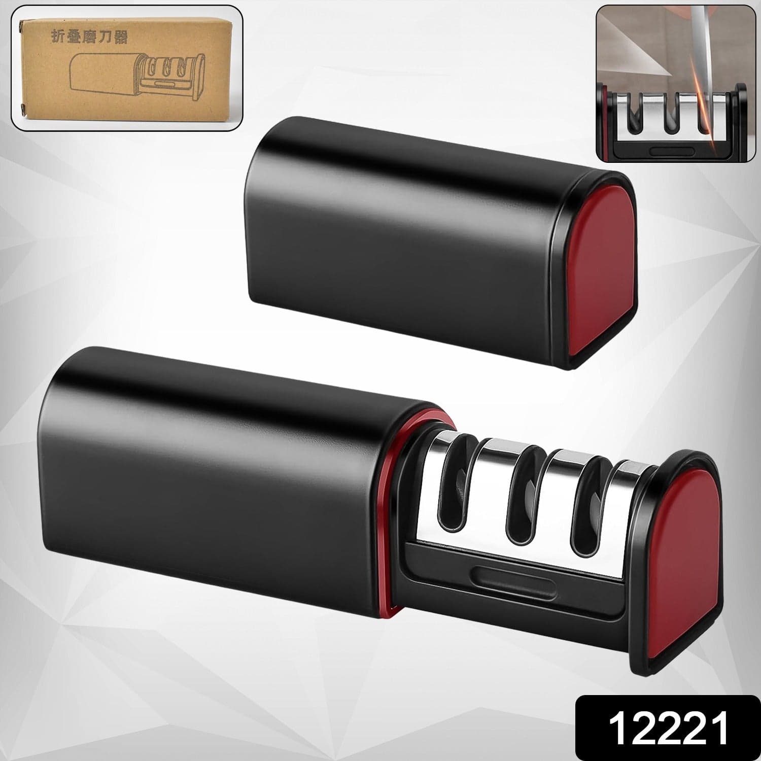 3-Stage Knife Sharpener, Knife grinder Three-sided blade for both water (1 Pc) thumbnail 2