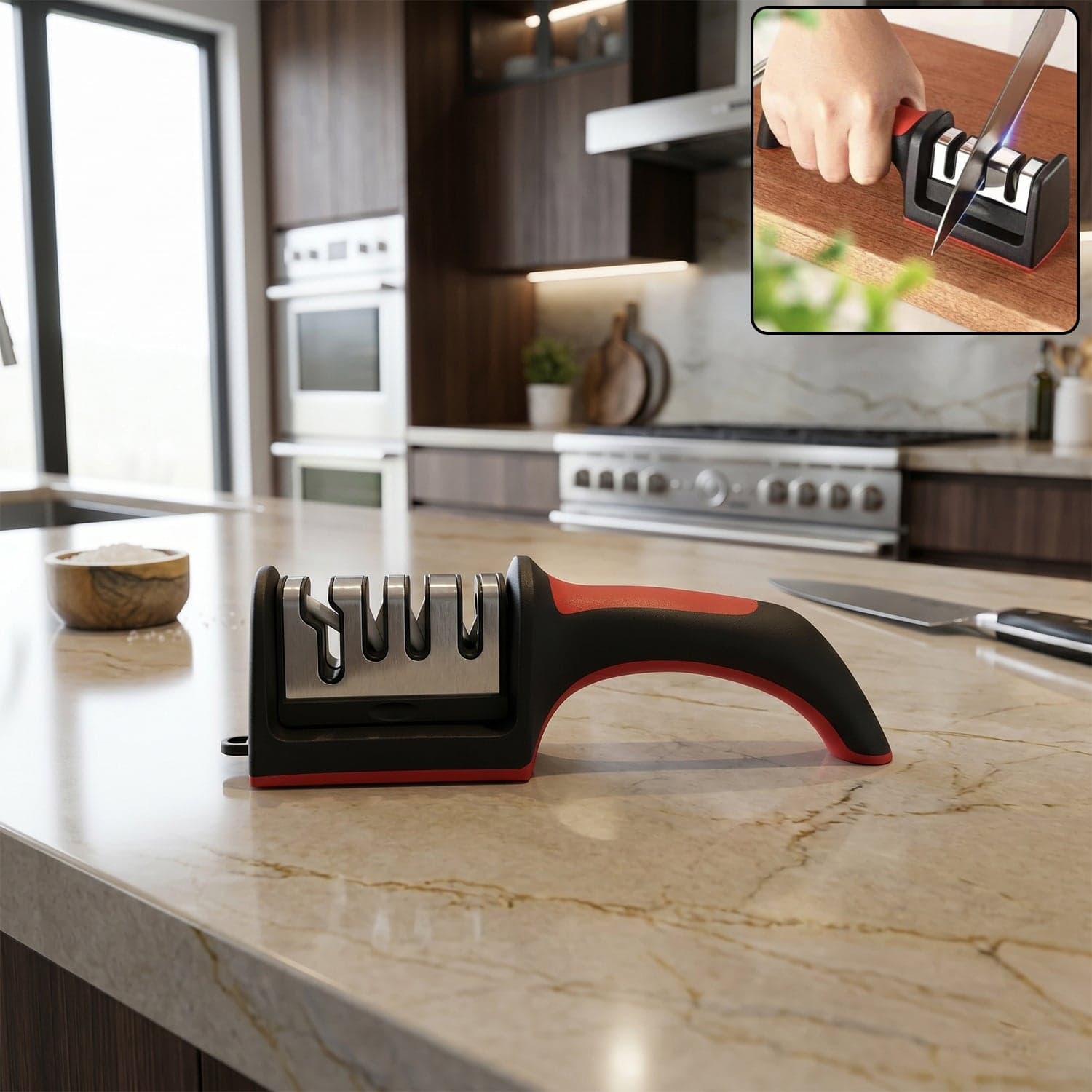 Manual Knife Sharpener the 4-Stage for Precise Blades and Scissors thumbnail 1