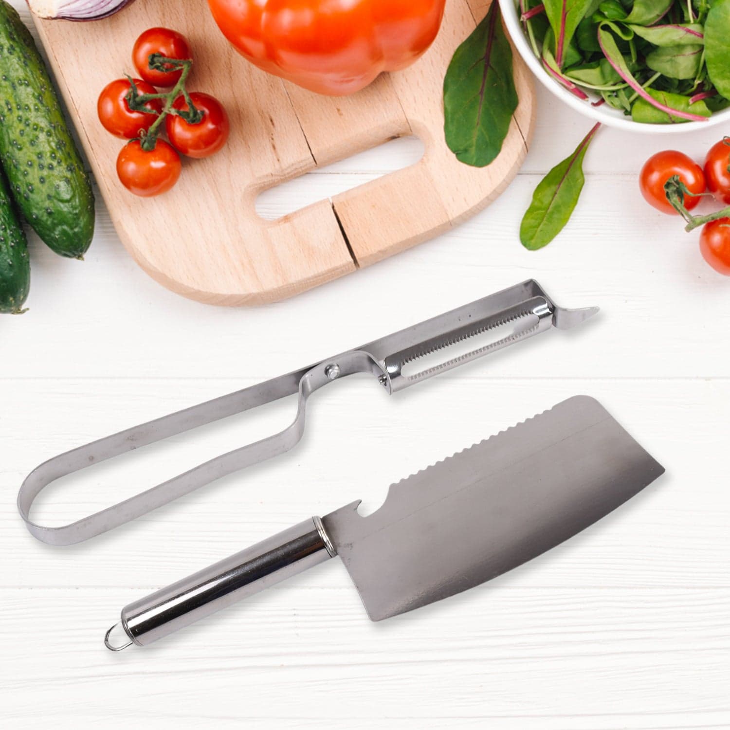 Multifunctional peeler, grater, fruit peeler, kitchen household gadget set (5 Pc Set) thumbnail 6