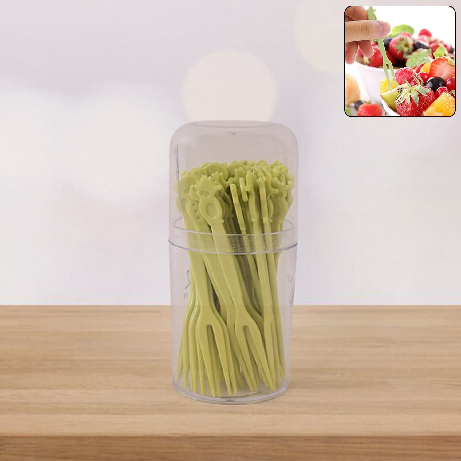 Plastic Fruit Forks Cake Dessert Forks Mini Forks (50 Pcs Set) thumbnail 1