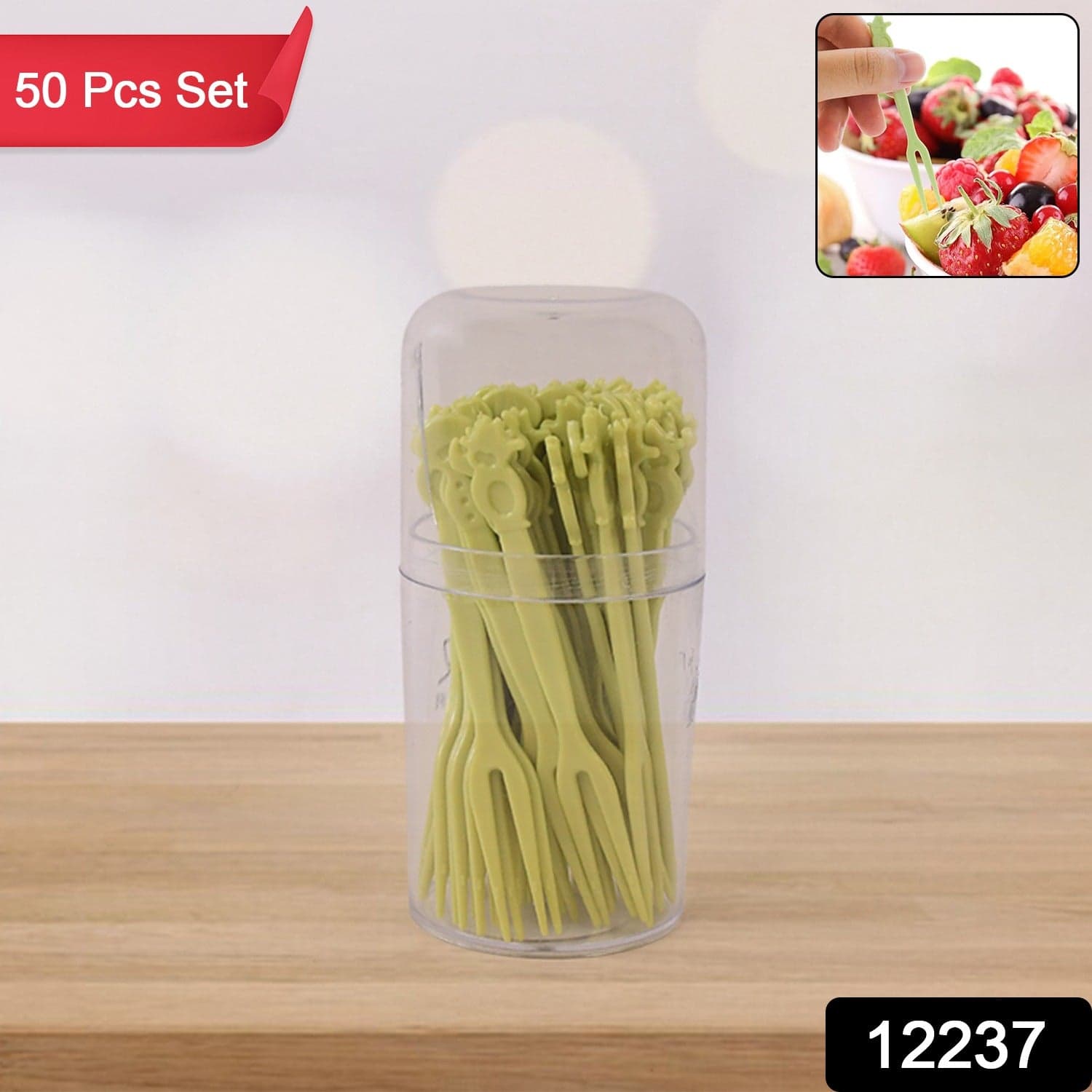 Plastic Fruit Forks Cake Dessert Forks Mini Forks (50 Pcs Set) thumbnail 2