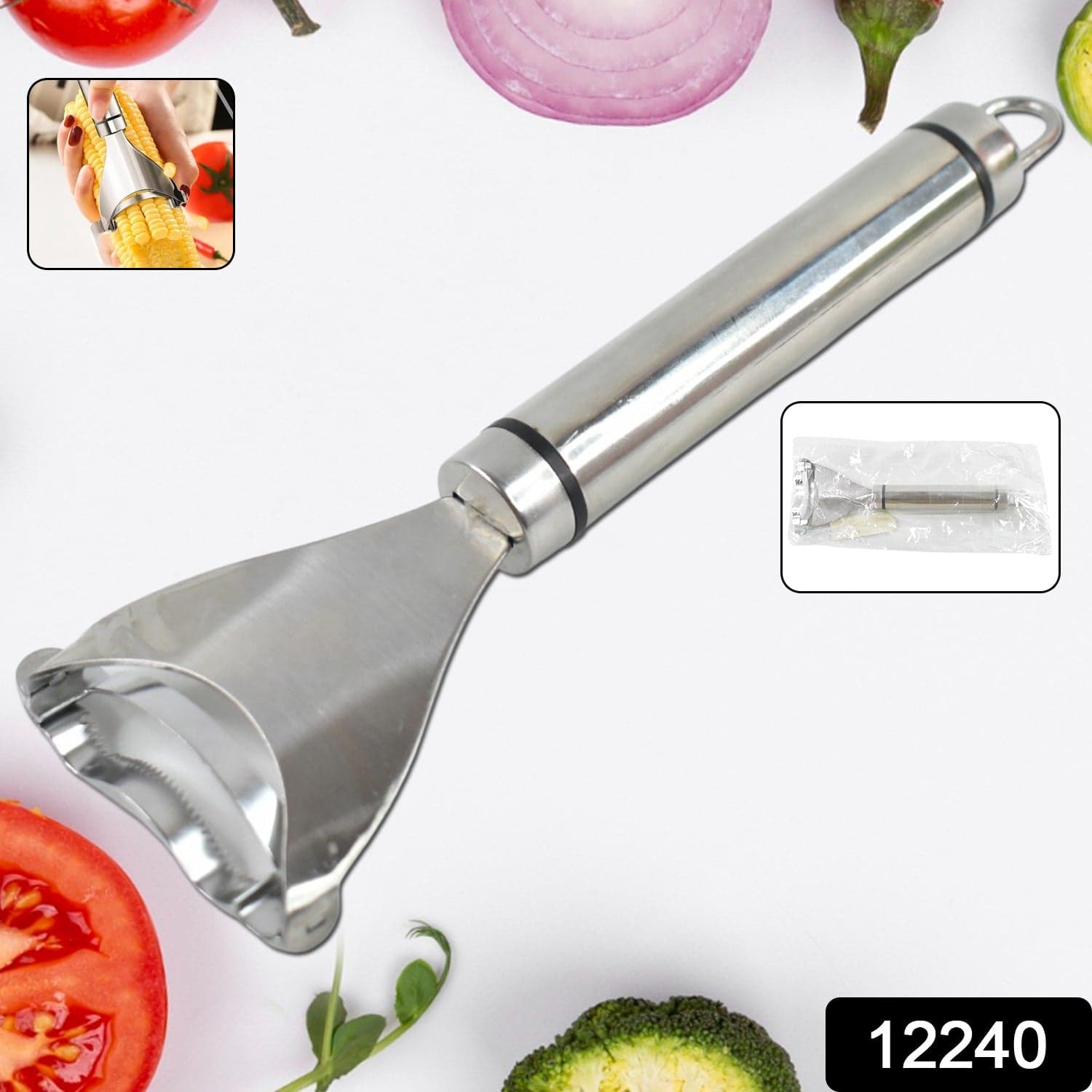 Stainless Steel Corn Peeler Con Cob Remover Cutter (1 Pc) thumbnail 2
