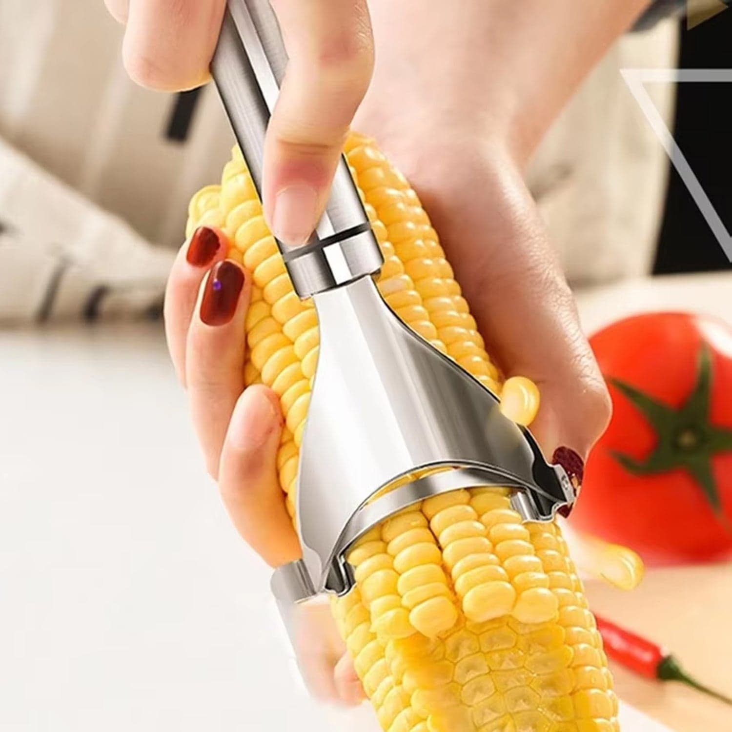 Stainless Steel Corn Peeler Con Cob Remover Cutter (1 Pc) thumbnail 3