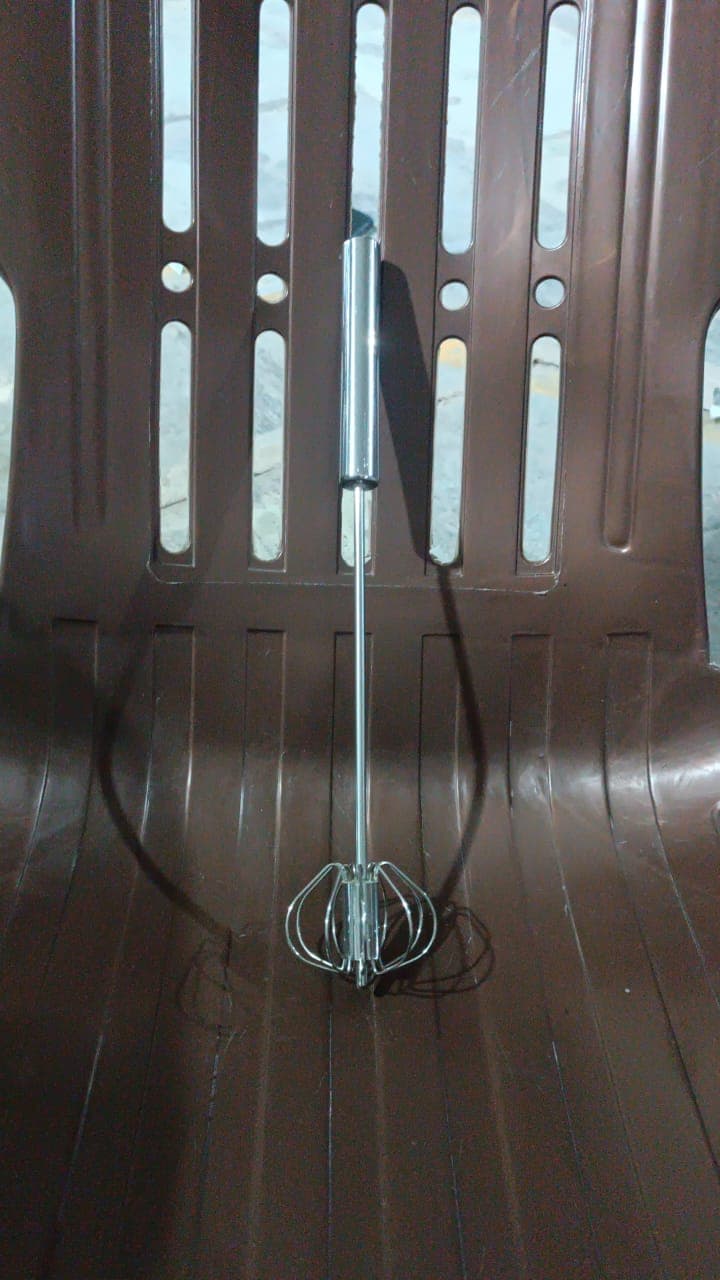 Big Stainless Steel Egg Whisk, Hand Push Rotary Whisk Blender (1 Pc / 35 Cm) thumbnail 12