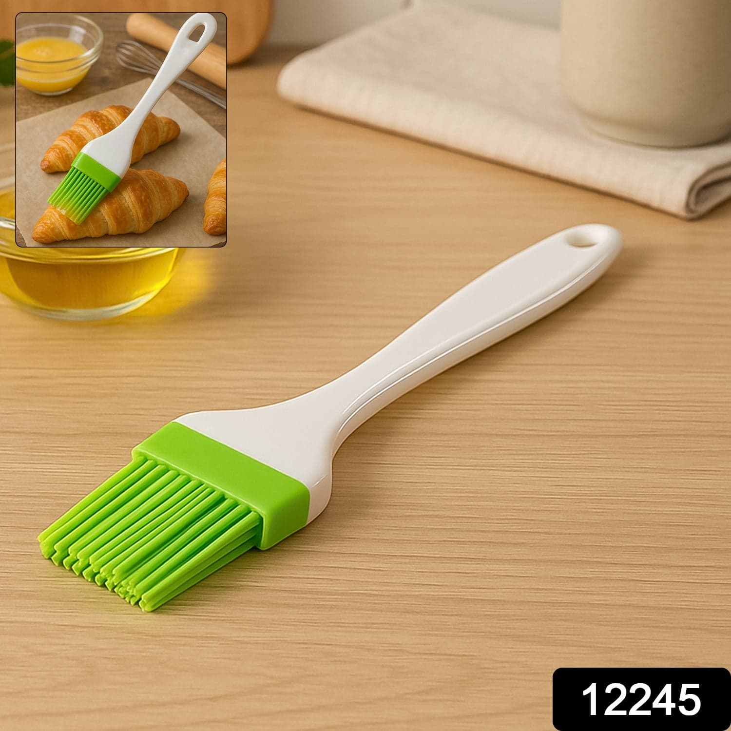 Silicone Kitchen Oil Spatula Brush with Handle Pastry / Cake Brush (17 cm / 1 Pc) thumbnail 2