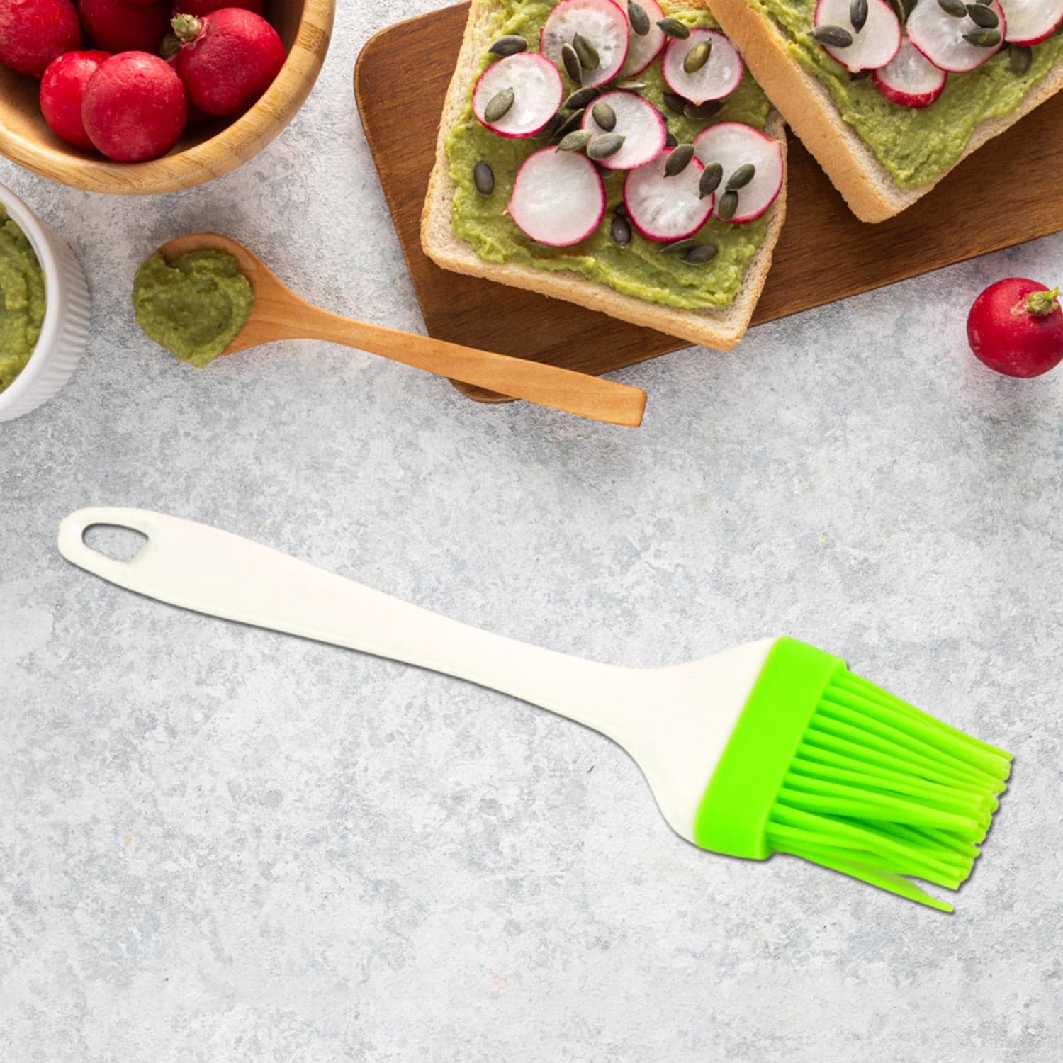 Silicone Kitchen Oil Spatula Brush with Handle Pastry / Cake Brush (17 cm / 1 Pc) thumbnail 4