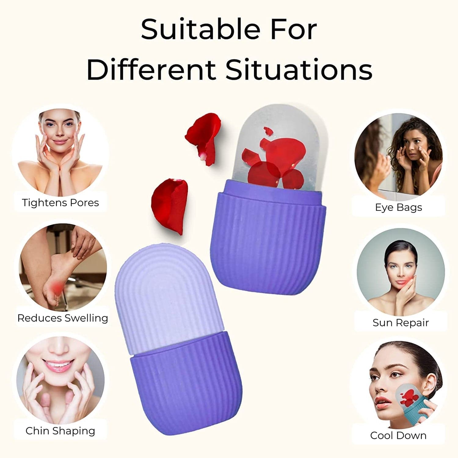 Beauty Ice Roller for Face Massager & Eye Reusable Face Rollers Facial Roller Box thumbnail 7