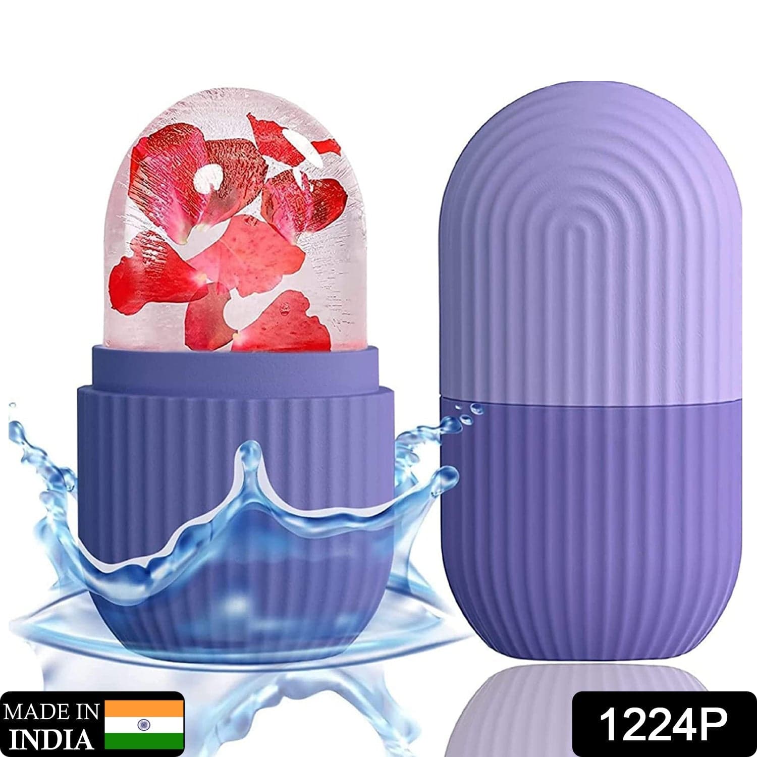 Beauty Ice Roller for Face & Eye Massage (Reusable, Purple / Without Box) thumbnail 2