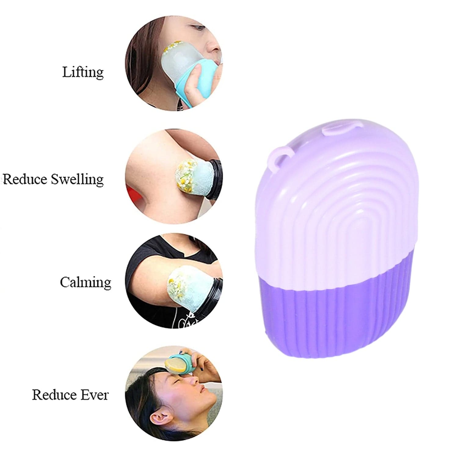 Beauty Ice Roller for Face & Eye Massage (Reusable, Purple / Without Box) thumbnail 8