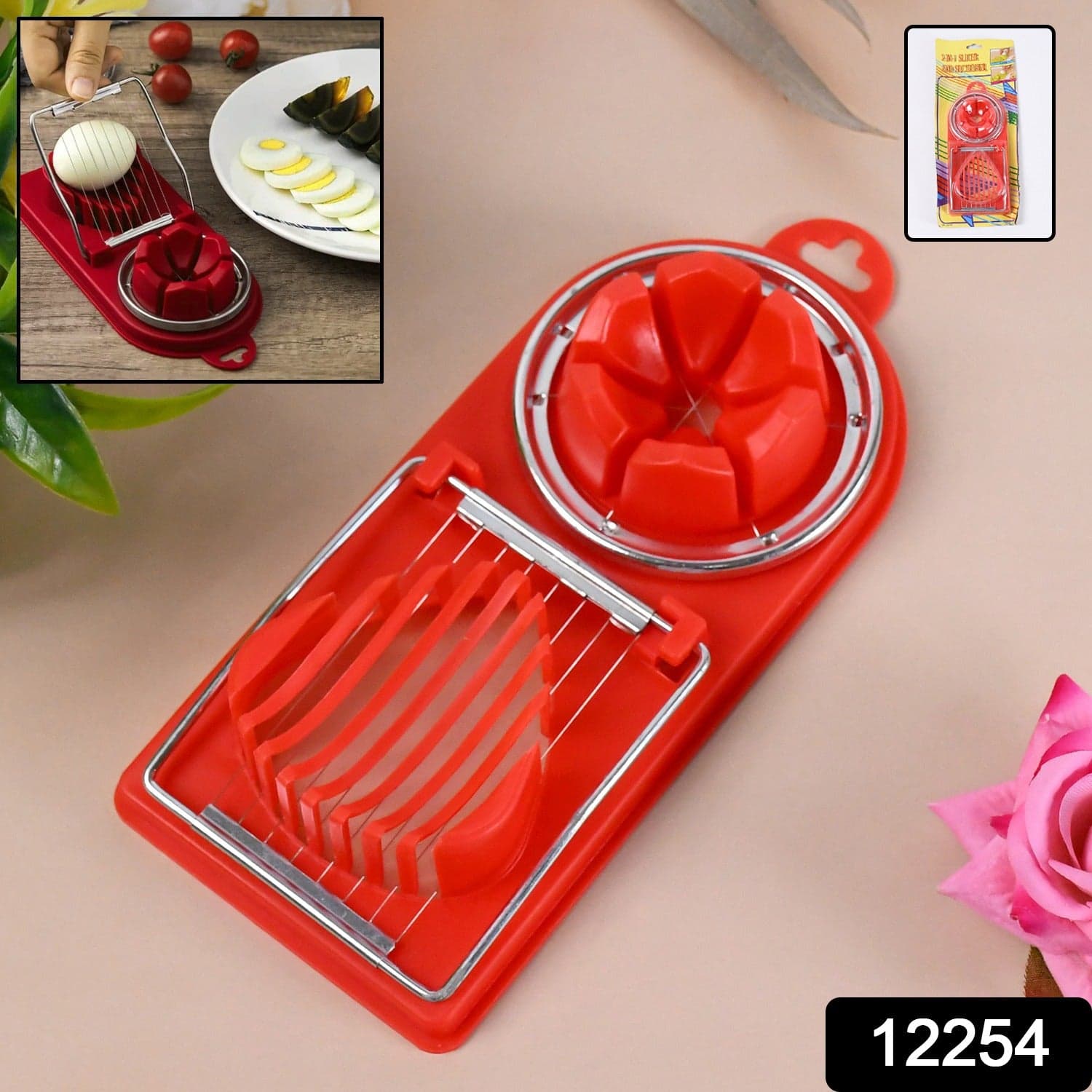 2 In 1 Egg Slicer, Egg Cutter For Hard Boiled Eggs (1 Pc) thumbnail 2