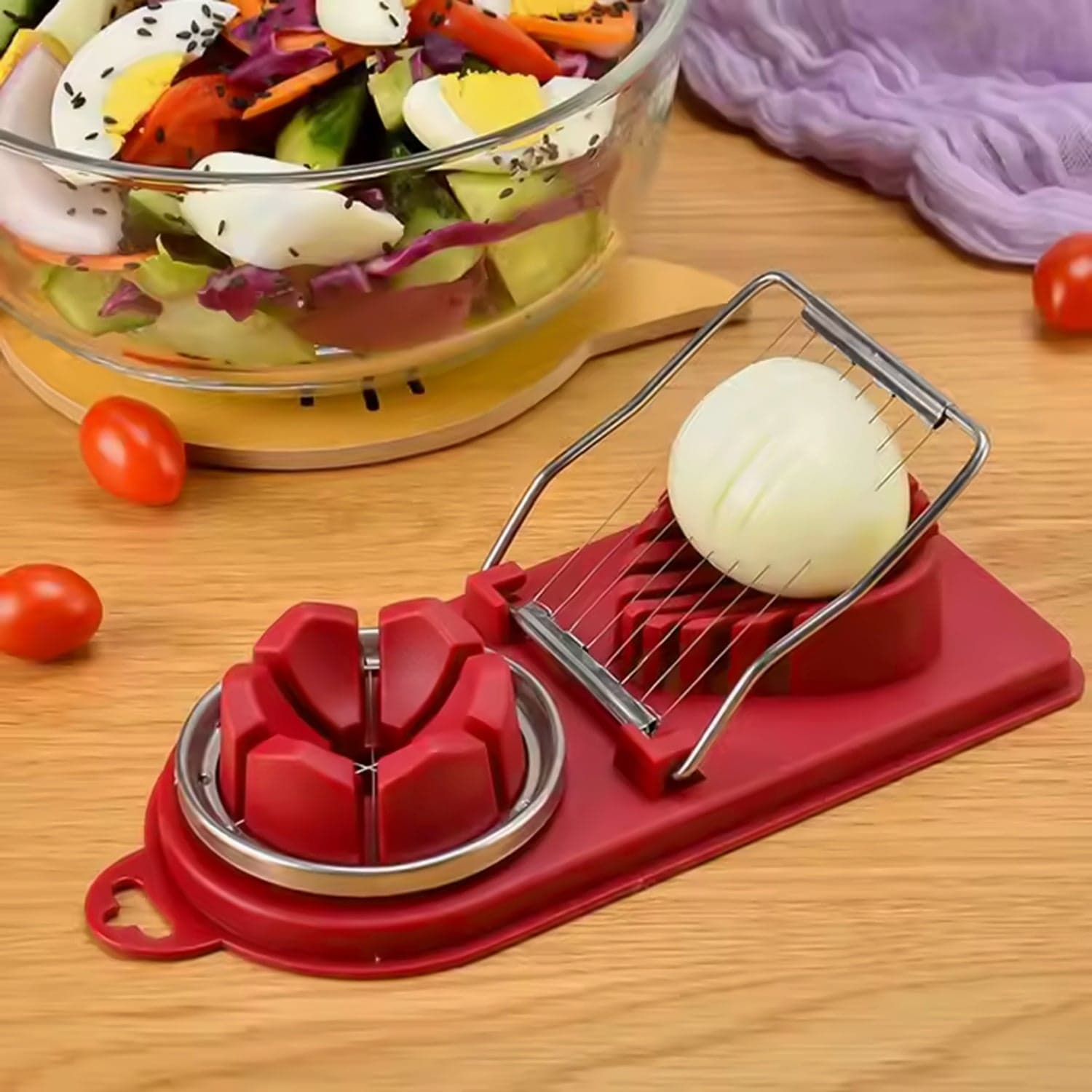 2 In 1 Egg Slicer, Egg Cutter For Hard Boiled Eggs (1 Pc) thumbnail 3