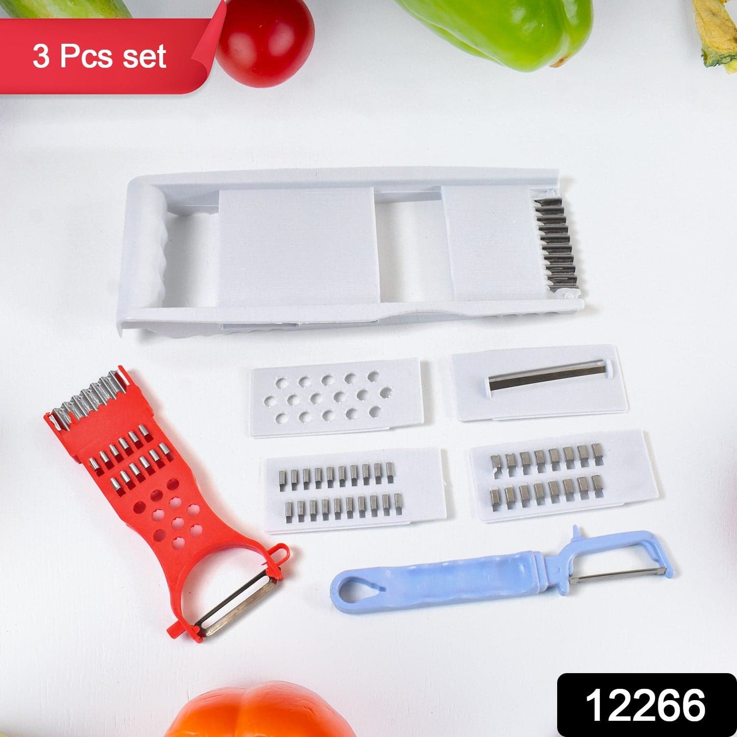 3 in 1 Kitchen Set: Grater Base, Slicing Attachment, and Peeler (3 Pcs Set) thumbnail 2