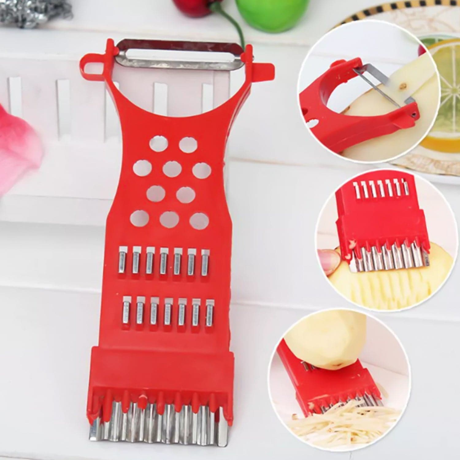 3 in 1 Kitchen Set: Grater Base, Slicing Attachment, and Peeler (3 Pcs Set) thumbnail 6