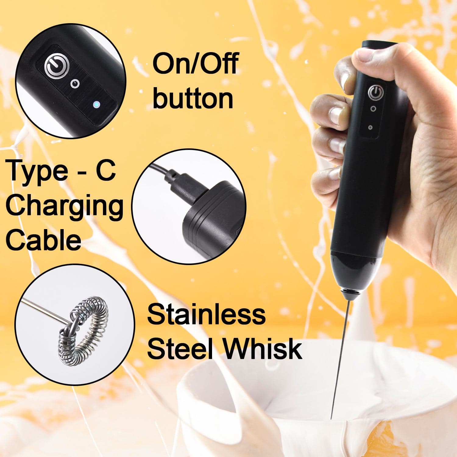 Electric Handheld Milk Frother thumbnail 5