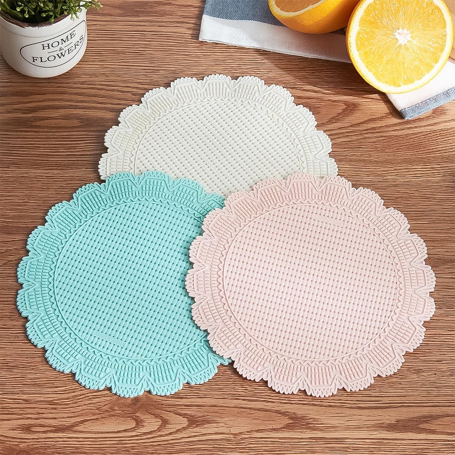 Silicone Round Heat Resistant Mat Set 2 Pc thumbnail 5