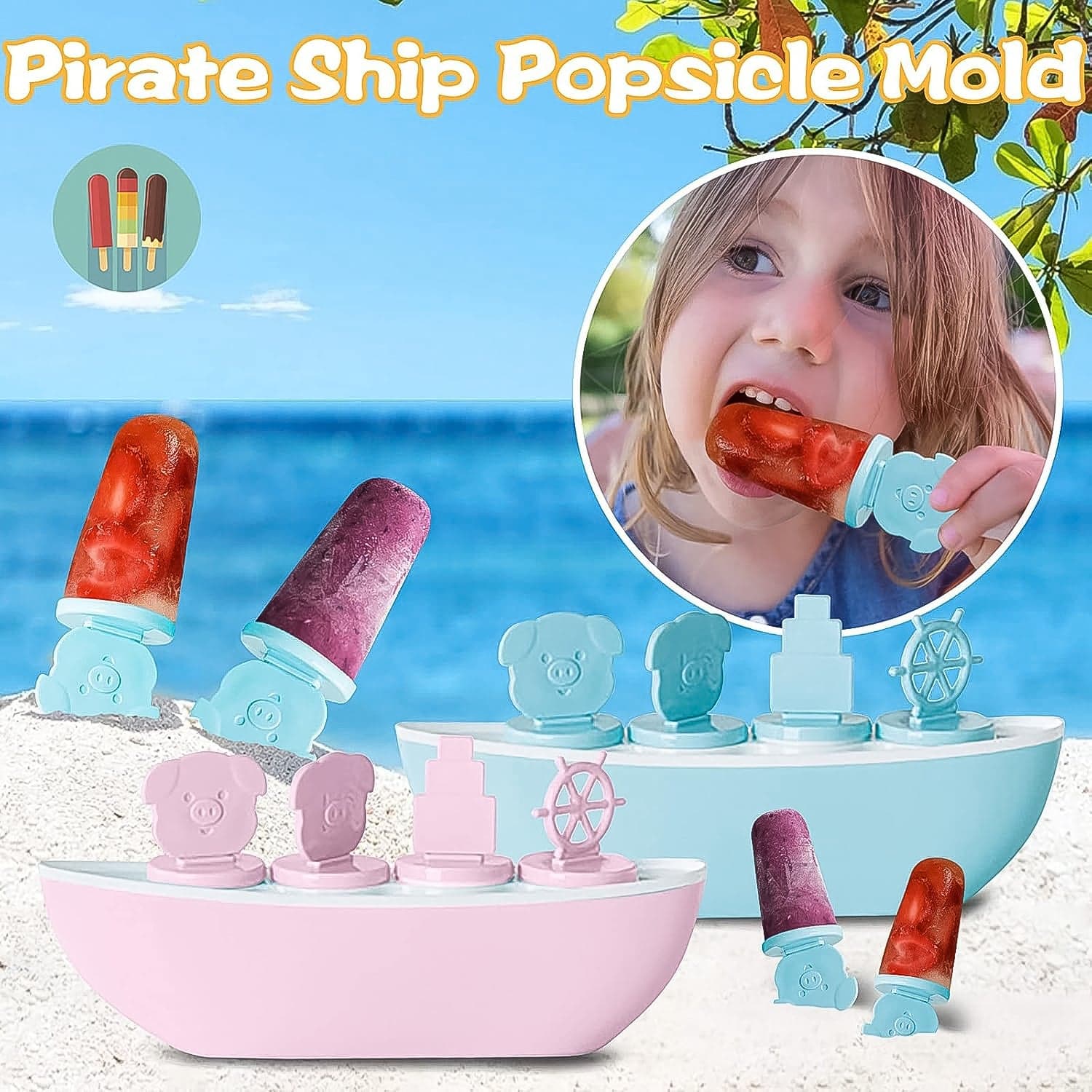 Creative Boat Shaped Ice Cream Mould With Cute Piggy thumbnail 5