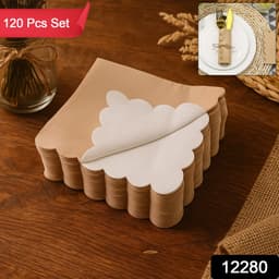 Disposable Scalloped Edge Tissue Napkins Set 120 Pc