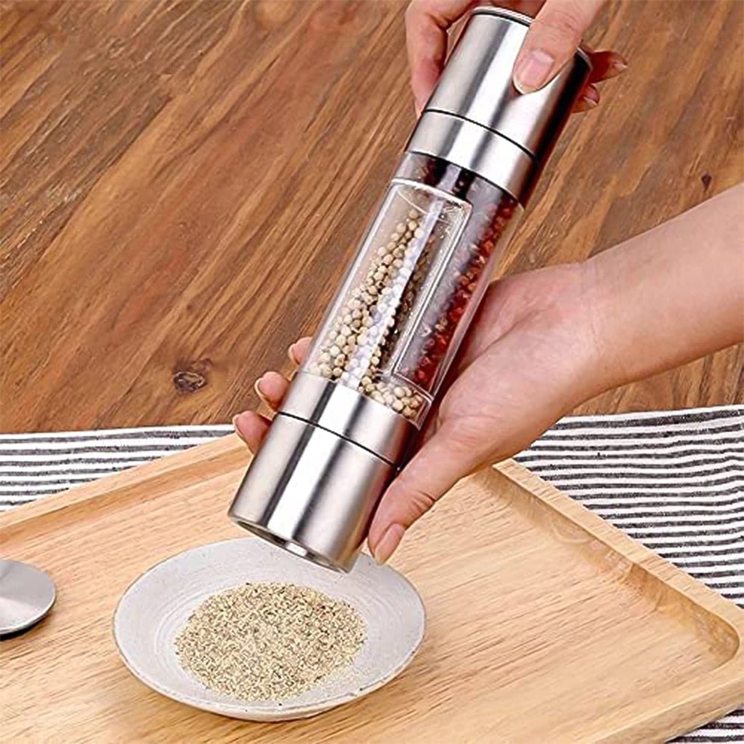 2 In 1 Stainless Steel Salt And Pepper Grinder thumbnail 2