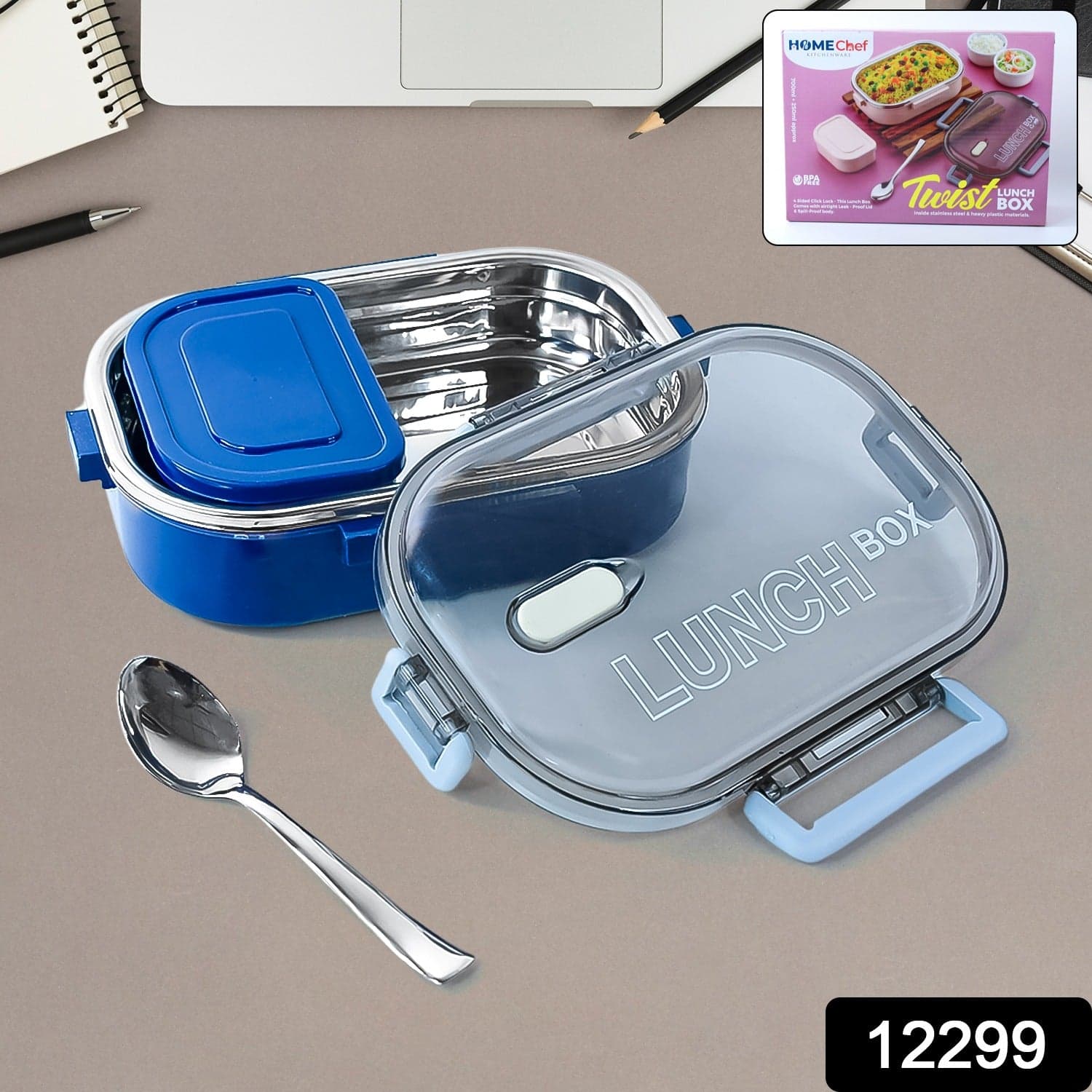 Home Chef Premium Airtight Steel Lunch Box thumbnail 1
