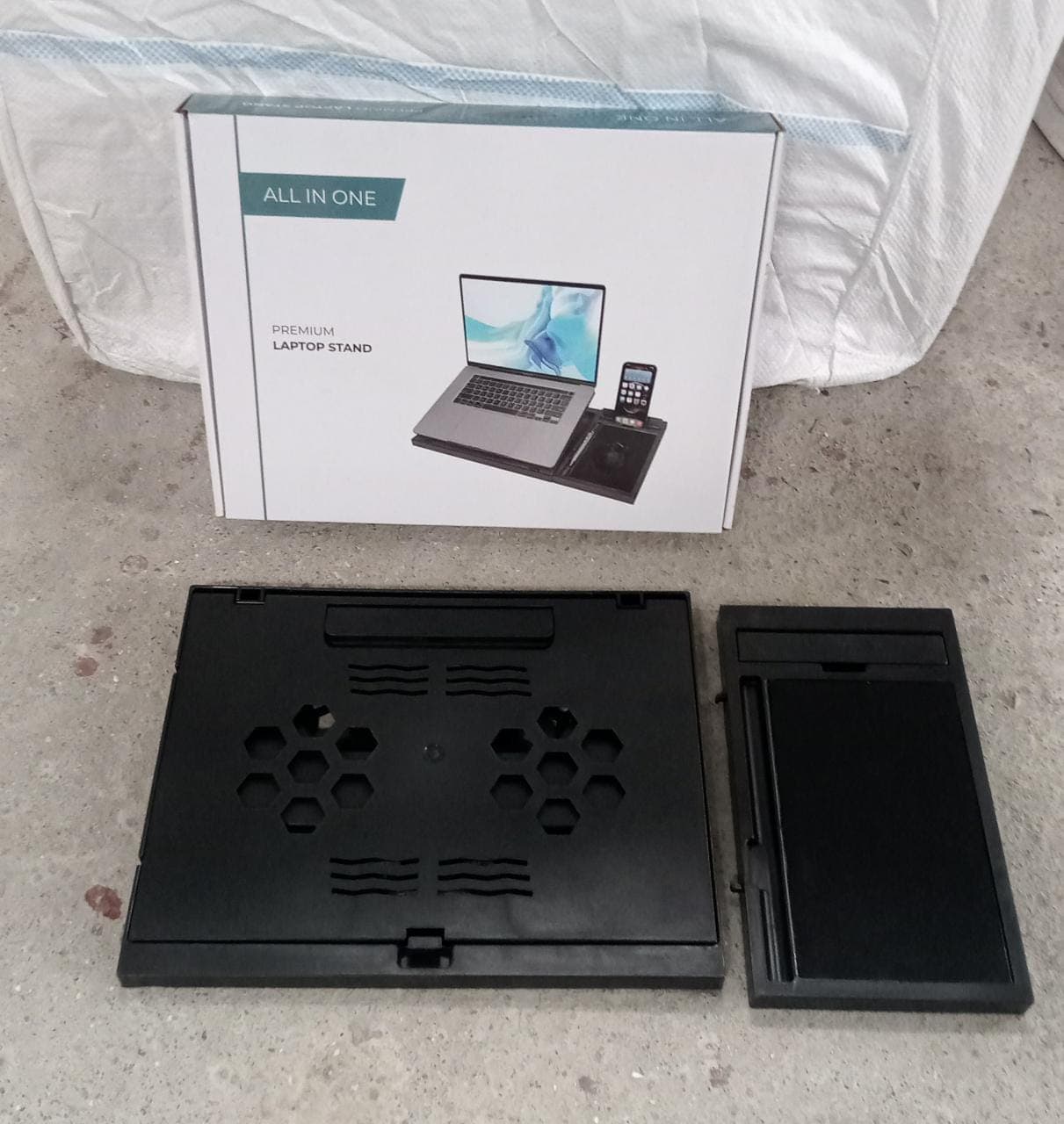 Laptop Stand Suitable Portable Foldable Compatible with MacBook Notebook Tablet Tray Desk Table Book with Free Phone Stand thumbnail 8