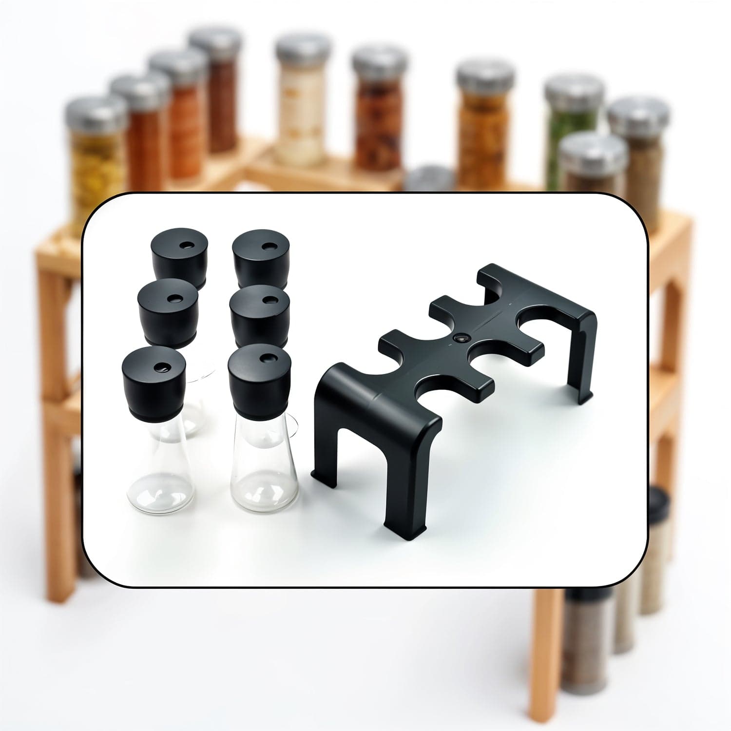 Plastic Spice Jar Set With Stand thumbnail 2