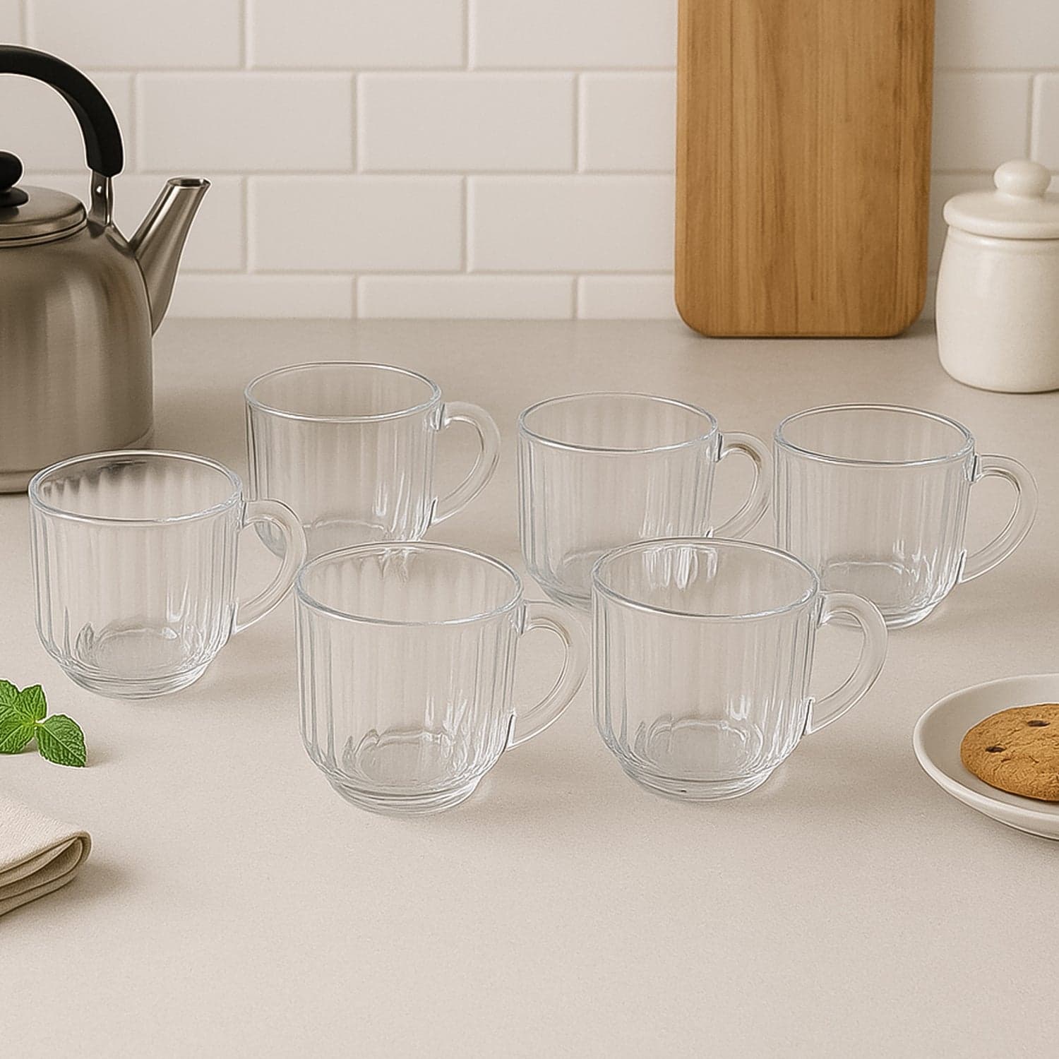 Unbreakable Transparent Plastic Tea Cups Set Of 6 Pc thumbnail 2