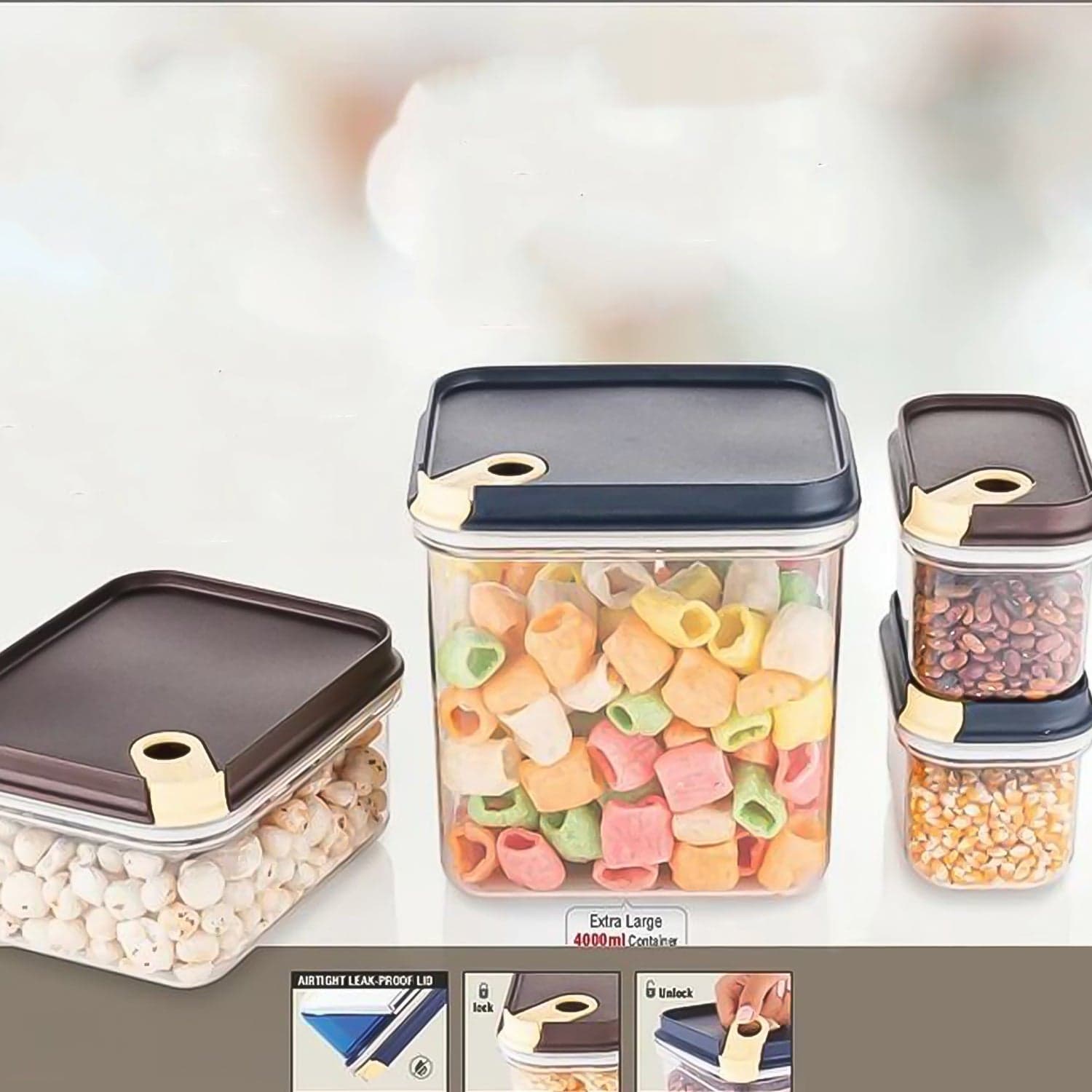 Ritu Push N Lock Container 4Pcs J371 thumbnail 3