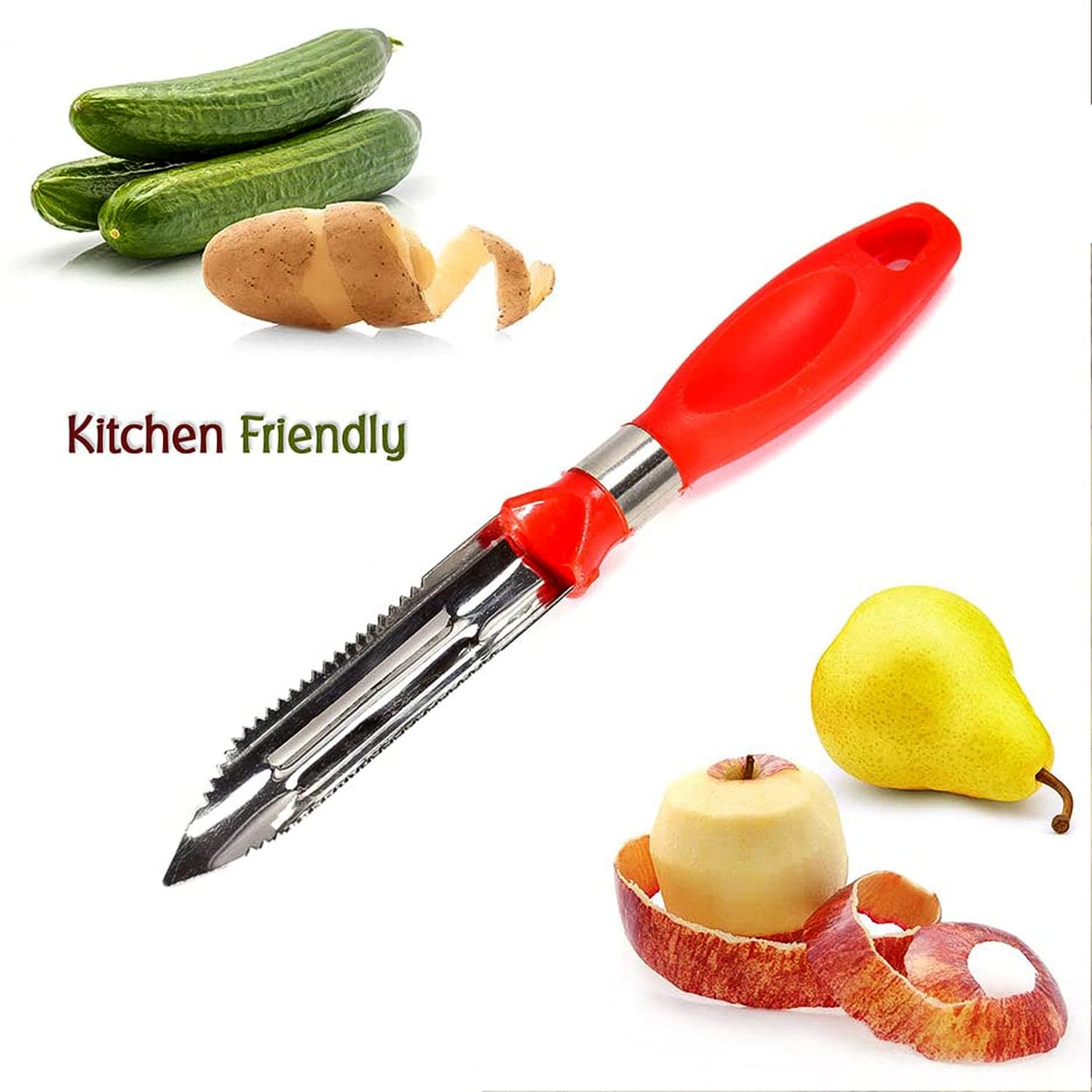 Multipurpose 2 In 1 Stainless Steel Knife Peeler 1 Pc thumbnail 2