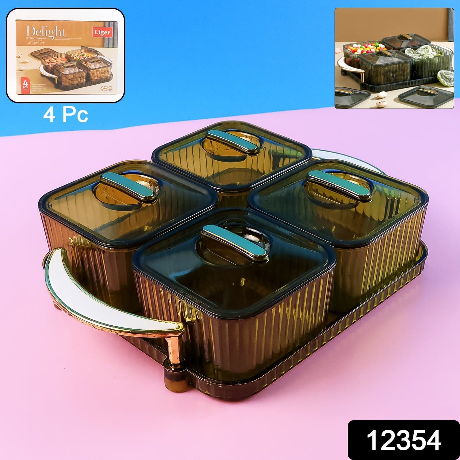 Luxury Delight 4 Piece Dryfruit Storage Box 1 Set thumbnail 1