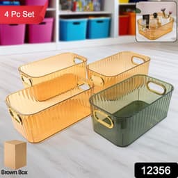 12356 Transparent Storage Basket 4Pc