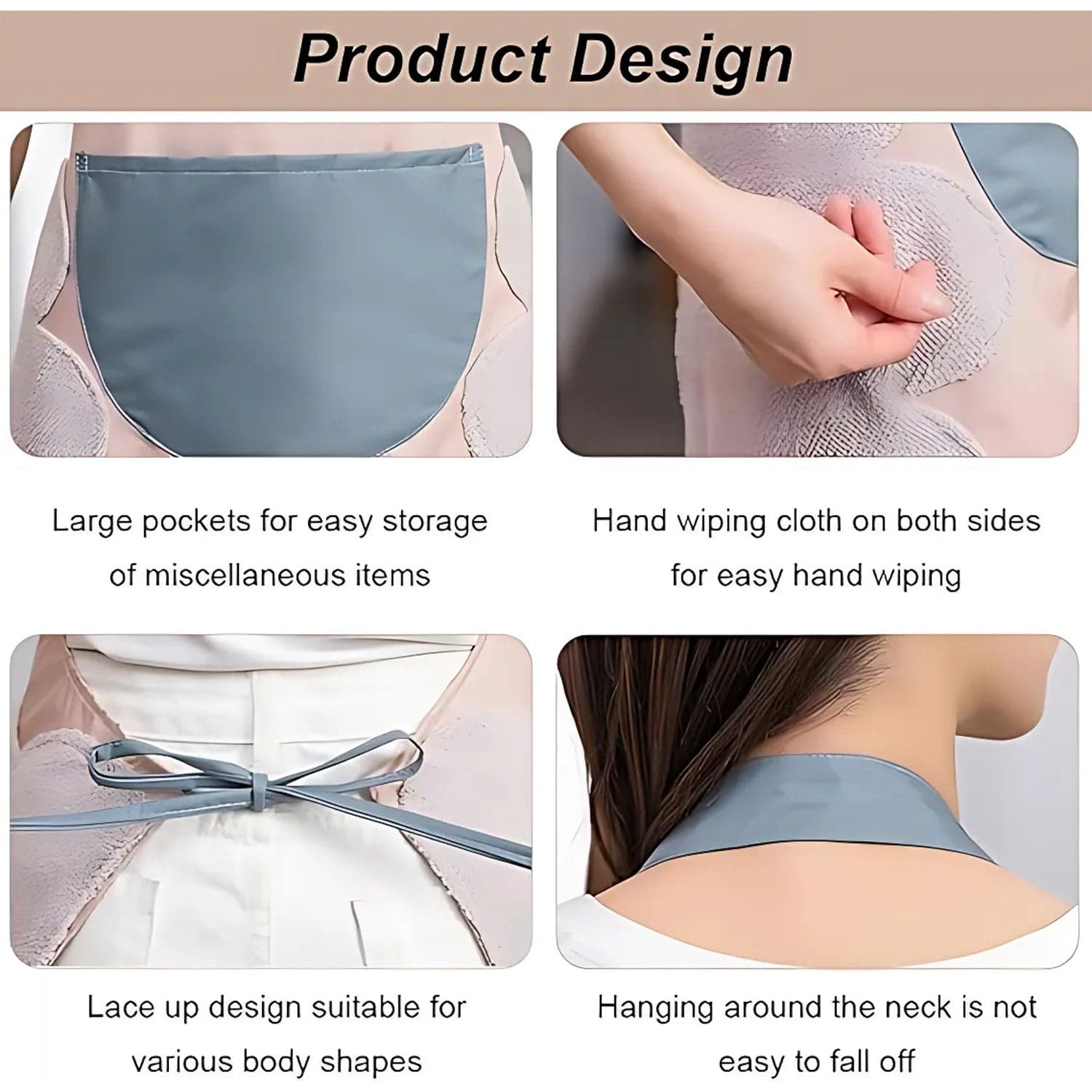 Cute Cartoon Animal Design Kitchen Apron 1 Pc thumbnail 3