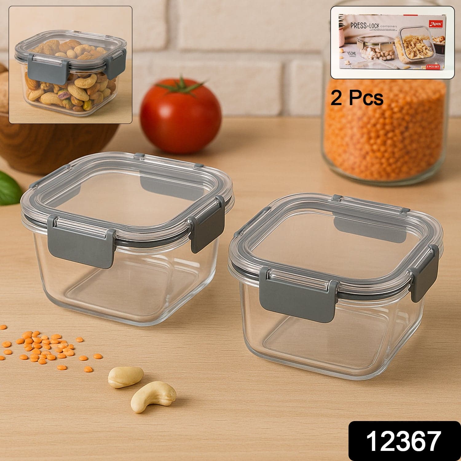 Apex Press N Lock Containers 2Pc 450Ml thumbnail 1