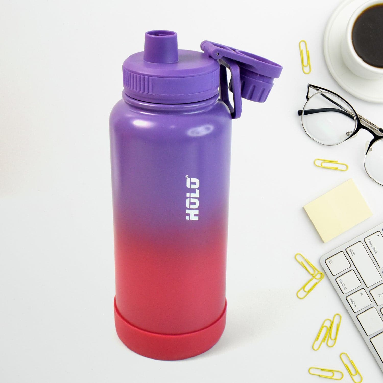 Two Tone Pink Stainless Steel Water Bottle thumbnail 3