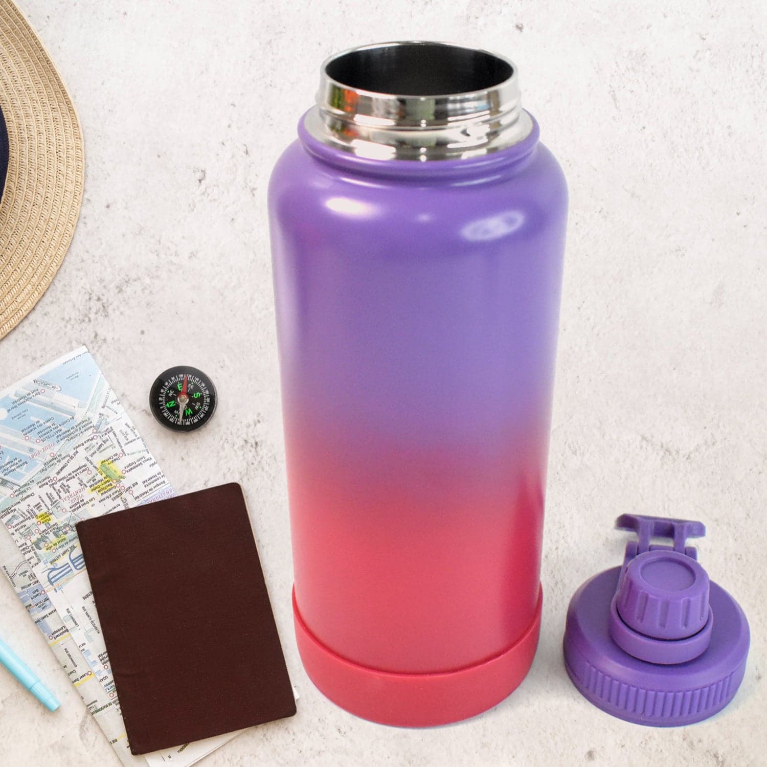 Two Tone Pink Stainless Steel Water Bottle thumbnail 4