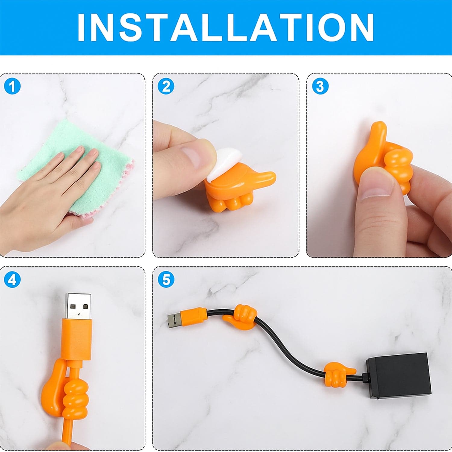 12443 Orange Thumb Shape Wireholder 1Pc thumbnail 2