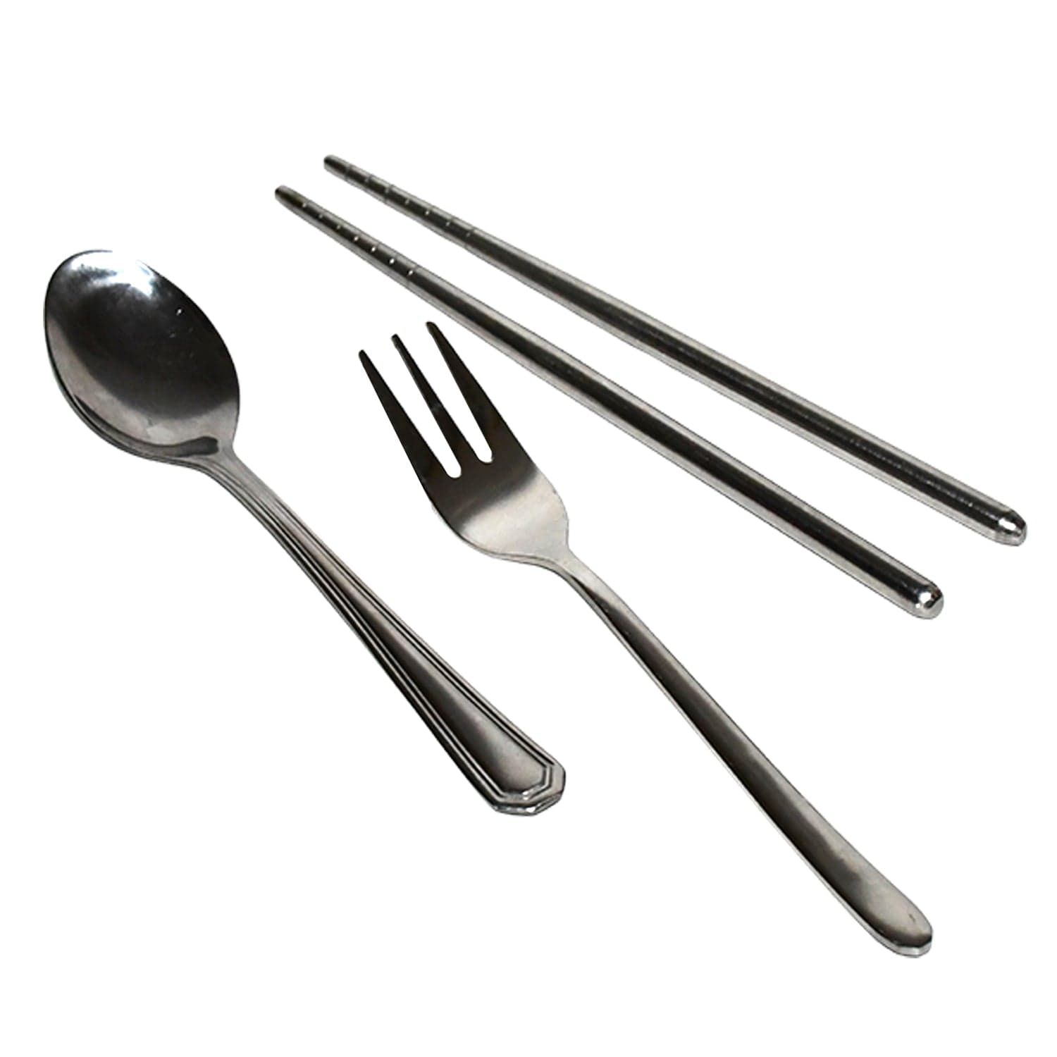 Ss Spoon Fork Pair Of Chopsticks Set thumbnail 4