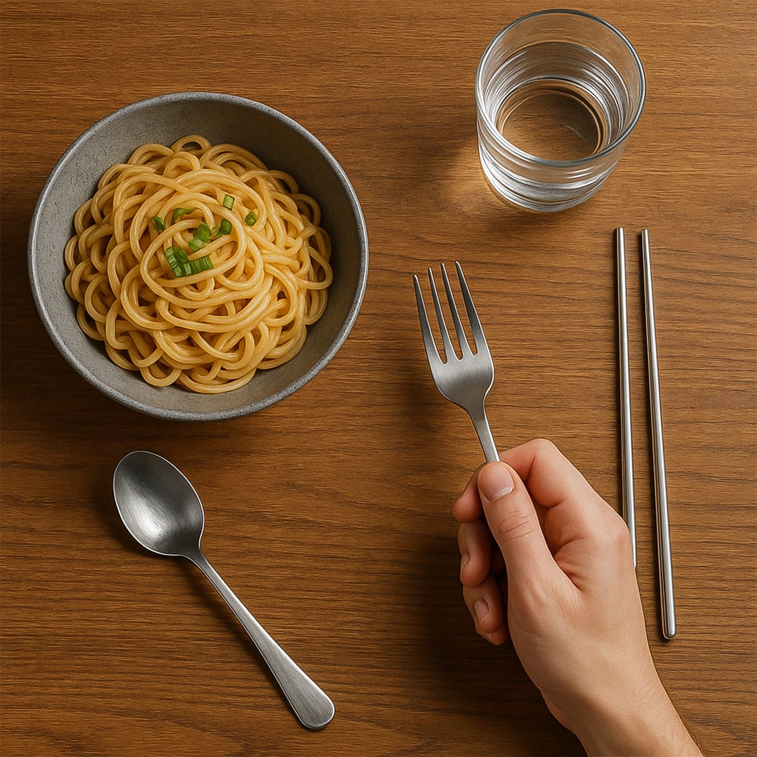Ss Spoon Fork Pair Of Chopsticks Set thumbnail 5