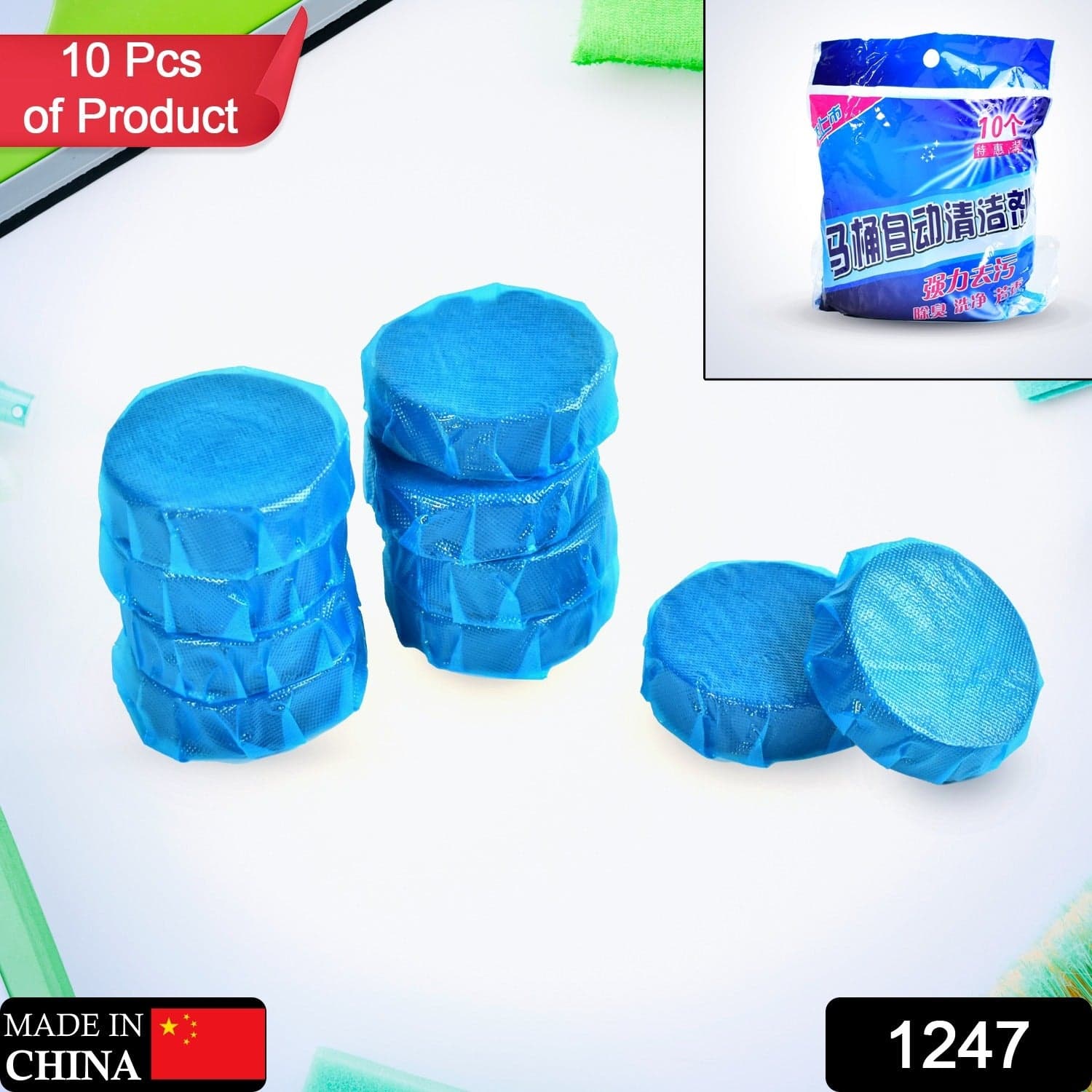 Blue Bubble Toilet Bowl Cleaner of Powerful Decontamination for a Fresh & Durable Bathroom (10pc) thumbnail 2