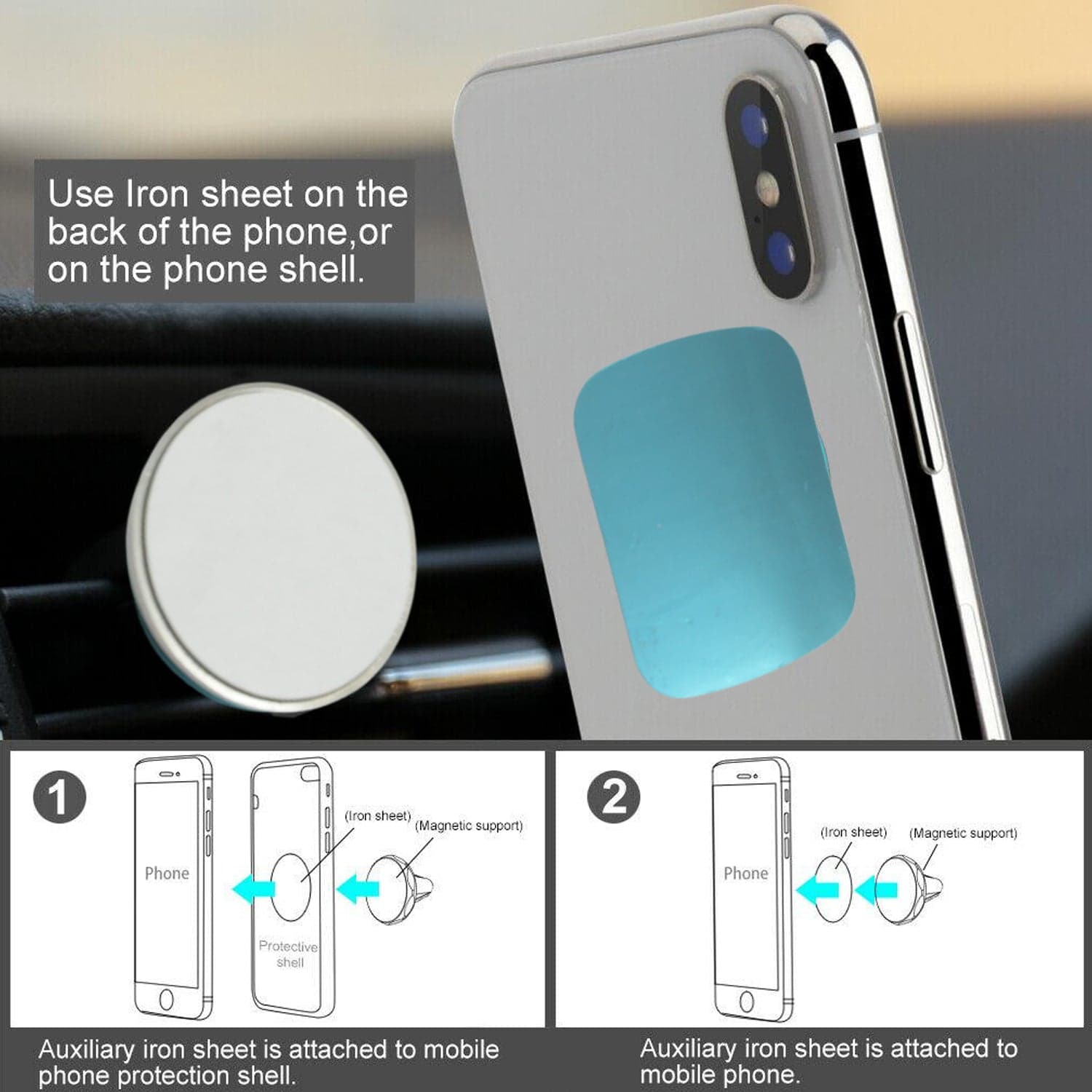 Mini Magnetic Car Dashboard Mount Mobile Phone Holder with Metal Body Dashboard/Home & Table Compatible with All Smart Phones and Mobiles (1 Pc) thumbnail 3