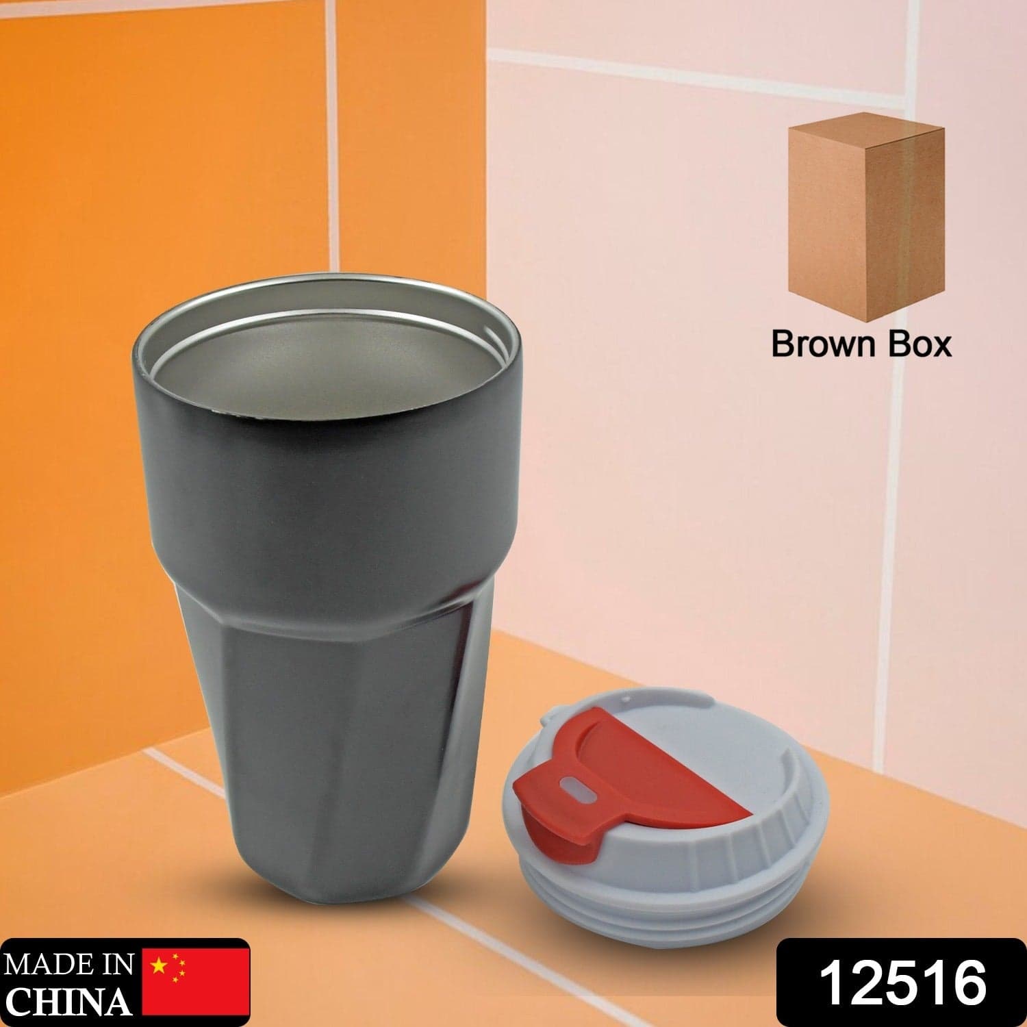 Stainless Steel Vacuum Insulated Travel Mug with Lid (1 Pc) - Coffee, Tea thumbnail 2