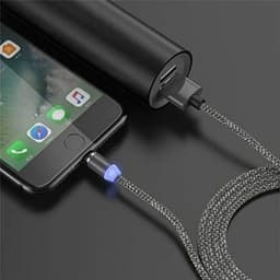 Magnetic Charging Cable 3 In 1 Metal Magnetic Micro Usb Type C Lighting Cable With Led