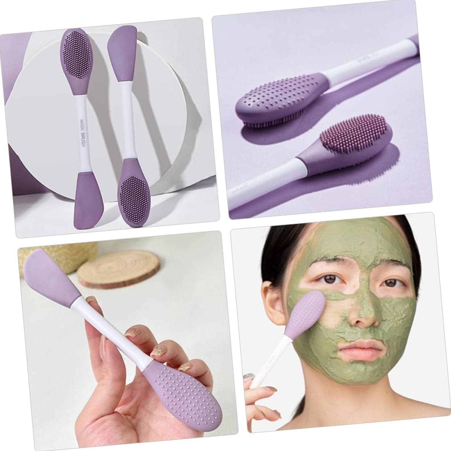 Double-Headed Silicone Mask Brush of Facial Cleansing & Mask Application Tool (1 Pc) thumbnail 7