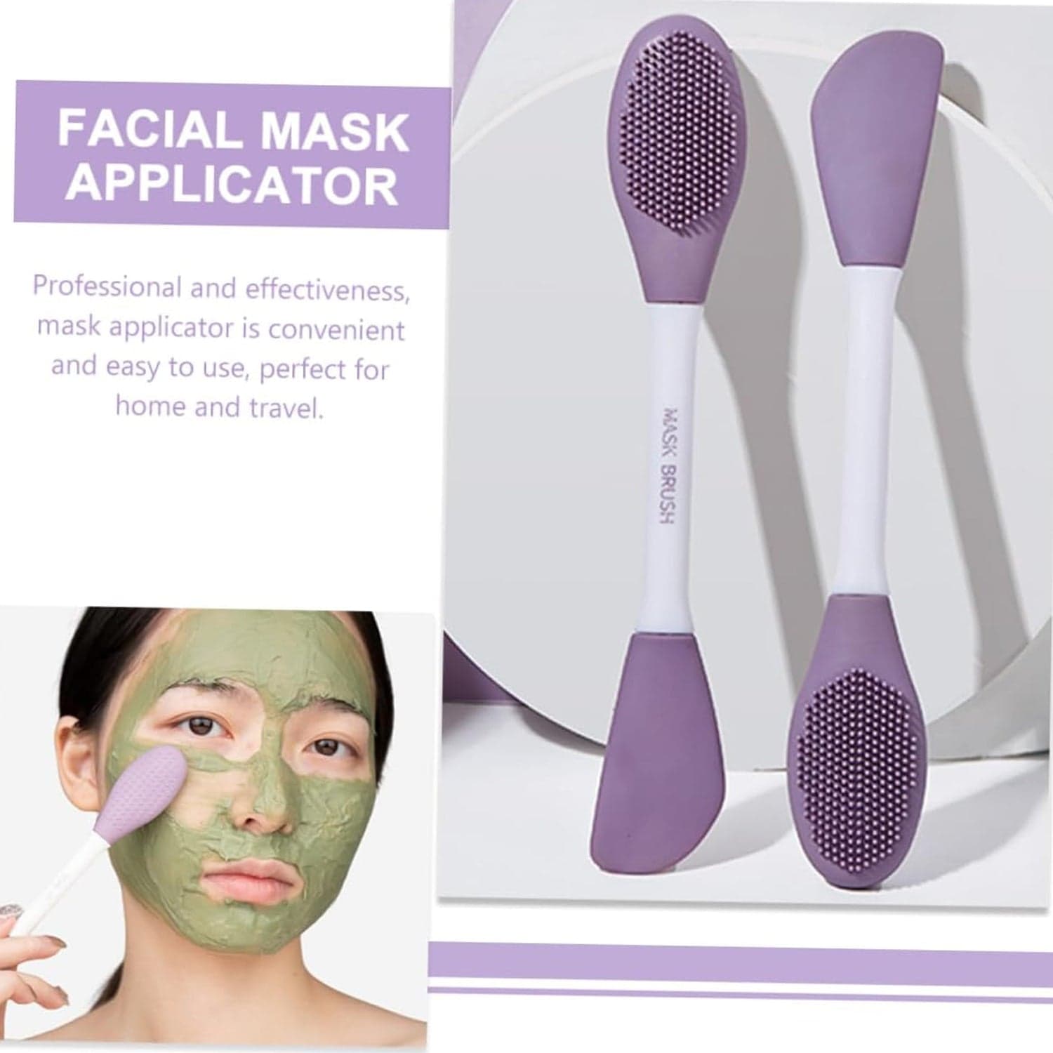 Double-Headed Silicone Mask Brush of Facial Cleansing & Mask Application Tool (1 Pc) thumbnail 8