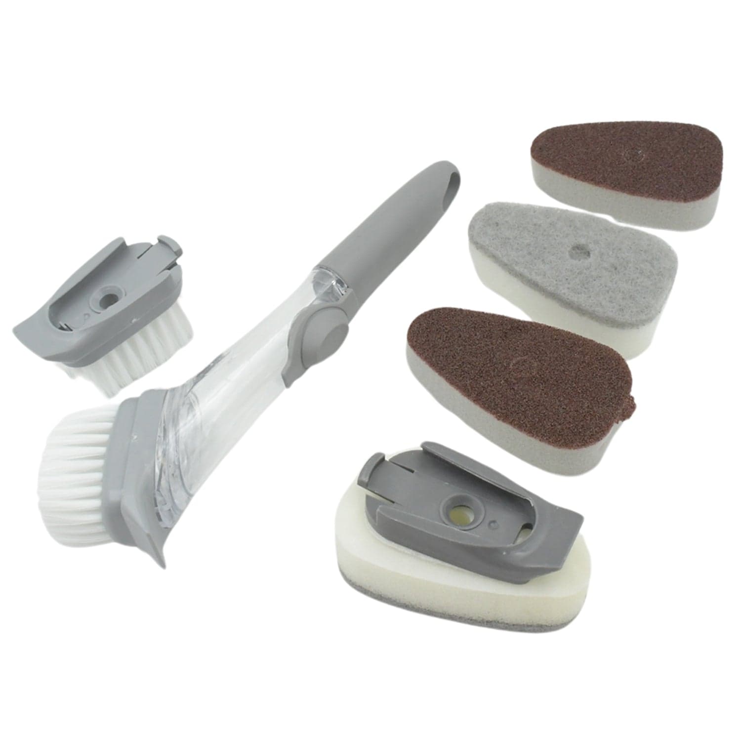 Home & Kitchen Cleaning Brushes, Scrubber, Soap Dispenser Scrub Brush For Pans Pots And Bathtub Sink (5 In 1) thumbnail 5