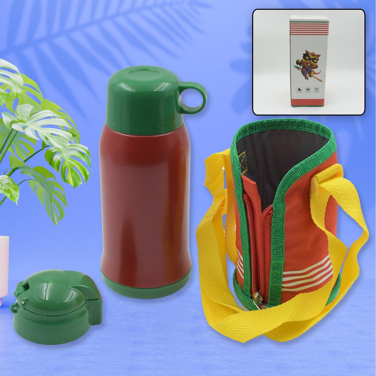 Premium Stainless Steel Insulated Sipper Bottle Print Water Flaskcartoon Vacuum Hot Cold For Kids / Travelling Water Bottle For Kids With Up Straw thumbnail 3