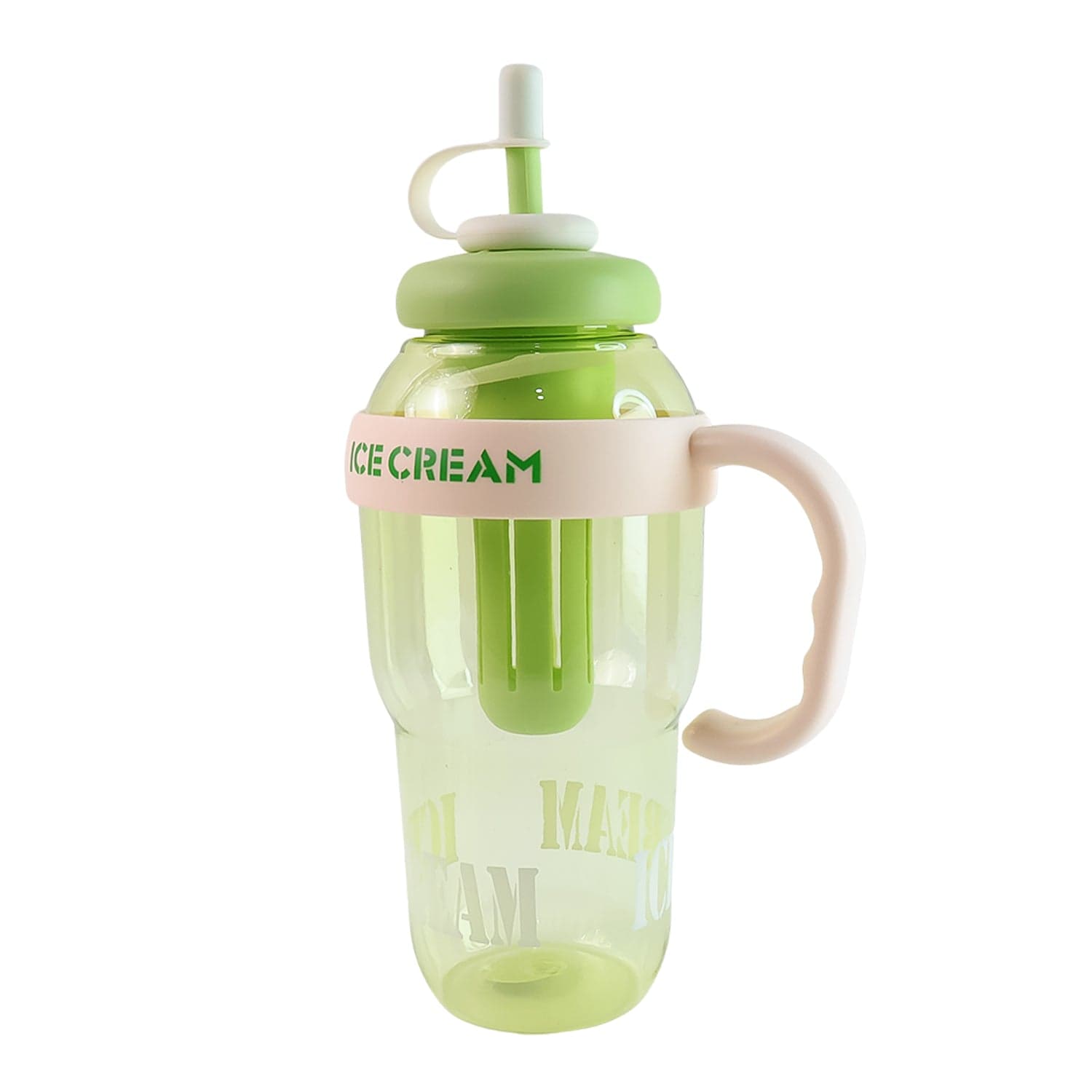 Cute Ice Cream Themed Water Bottle With Handle Straw thumbnail 4