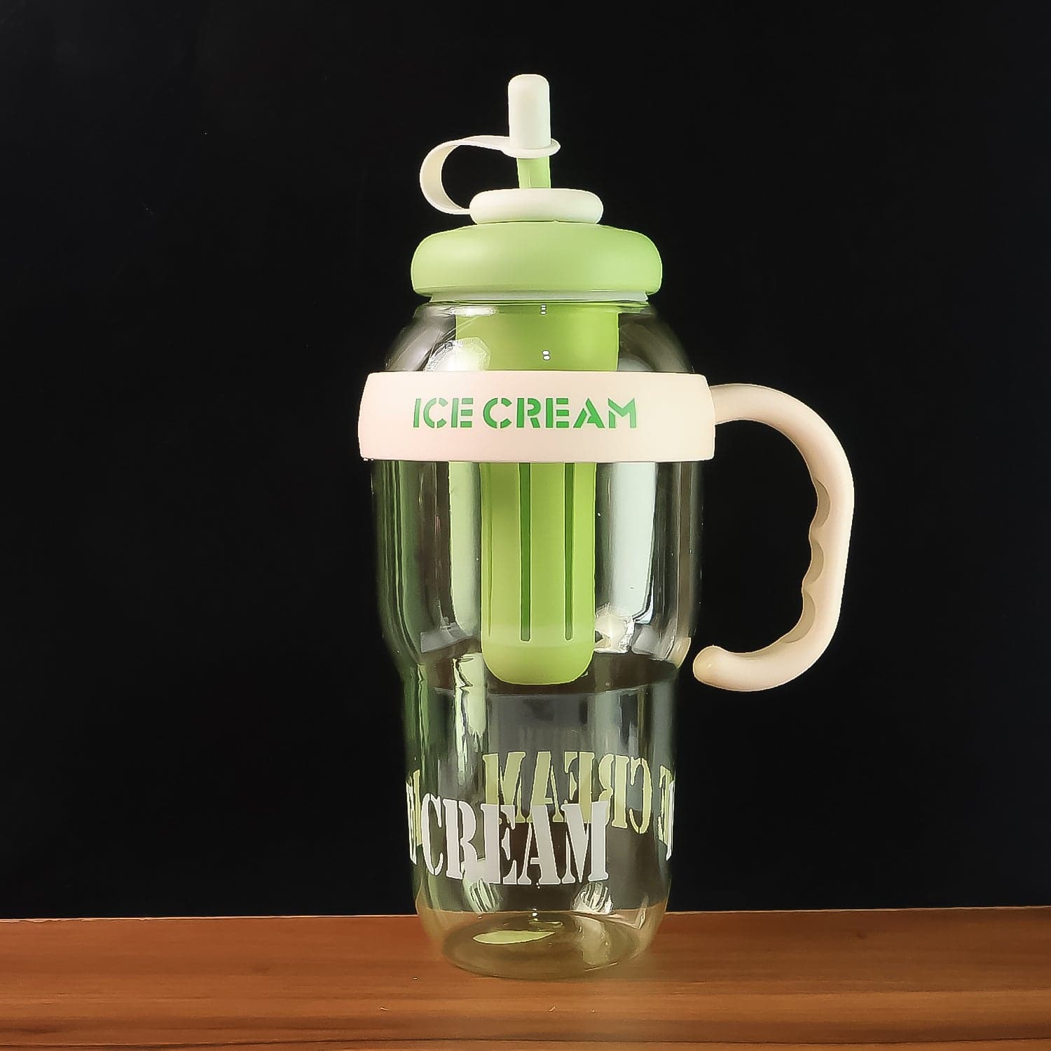 Cute Ice Cream Themed Water Bottle With Handle Straw thumbnail 6