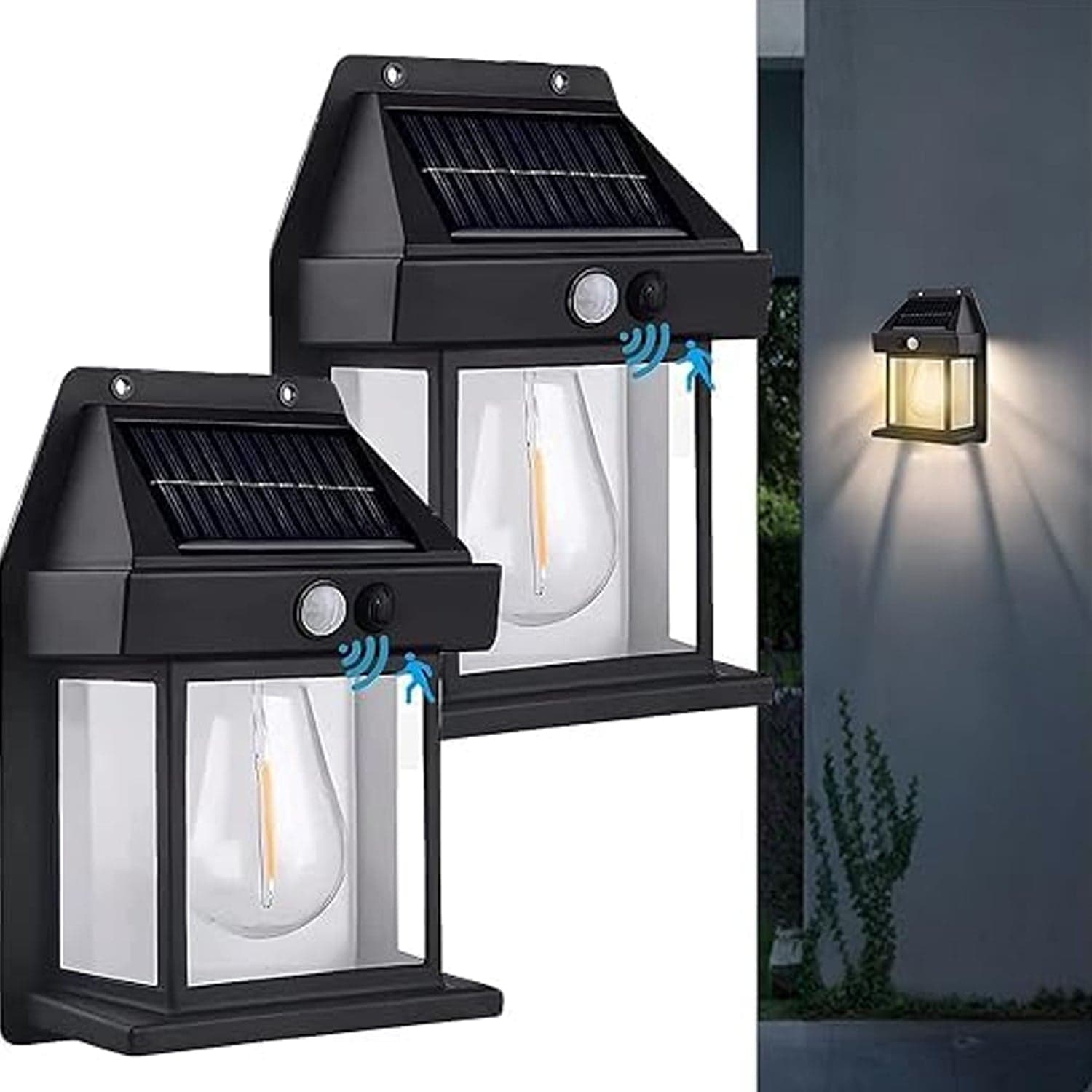 Solar Wall Lamp of Wireless Outdoor Light with Motion Sensor & 3 Modes thumbnail 3