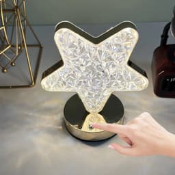 Star Crystal Diamond Touch Lamp of USB Rechargeable, 3-Way Dimmable