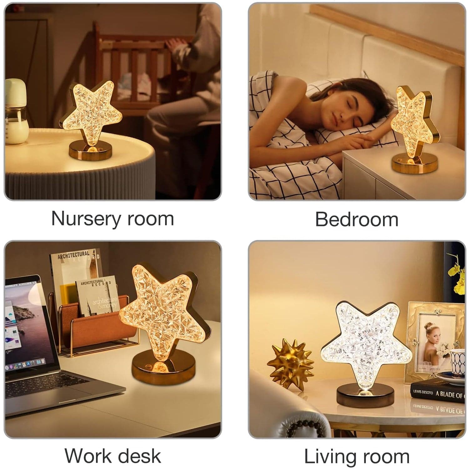 Star Crystal Diamond Touch Lamp of USB Rechargeable, 3-Way Dimmable thumbnail 9